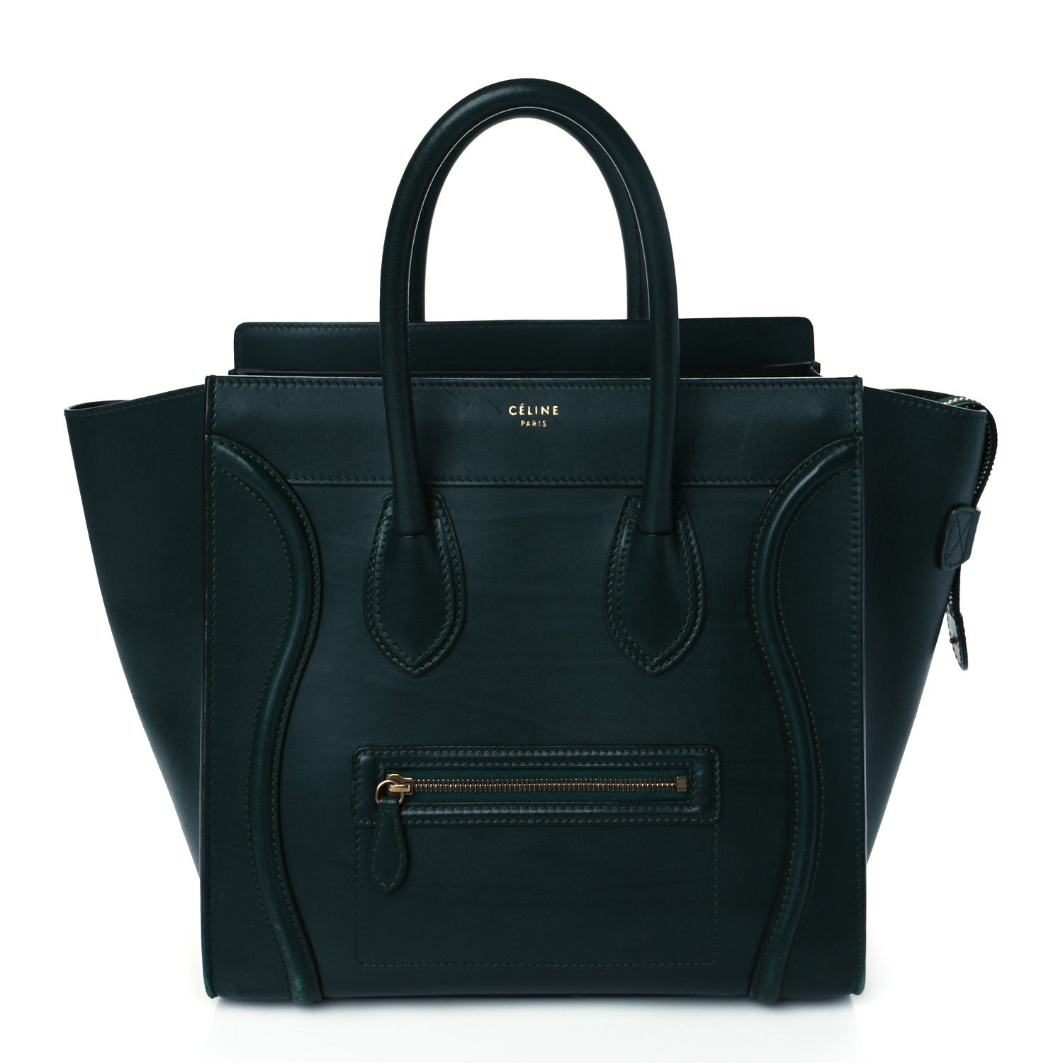 Celine Smooth Calfskin Mini Luggage Emerald 1085143 – FASHIONPHILE