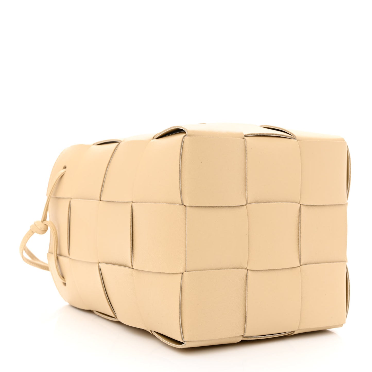 Lambskin Maxi Intrecciato Small Cassette Crossbody Bucket Bag Porridge
