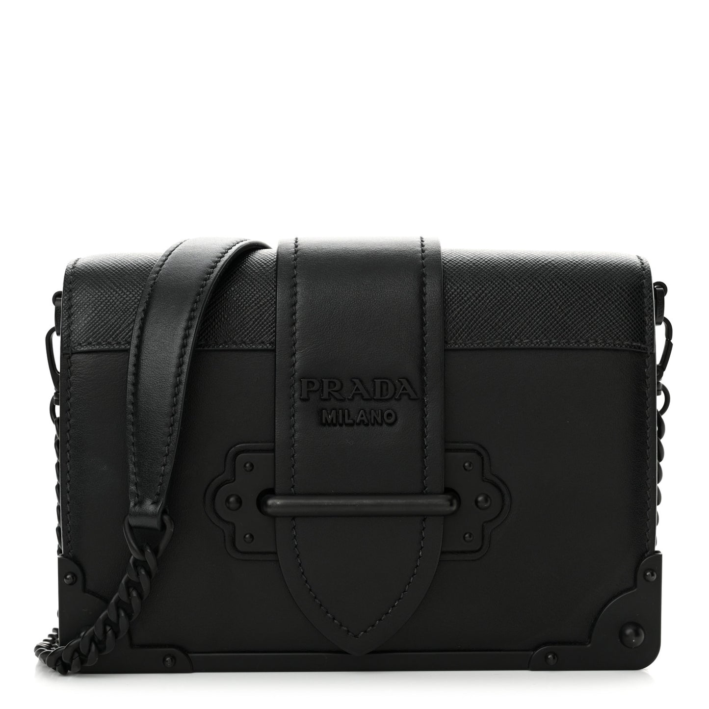 City Calfskin Saffiano Cahier Bag Black