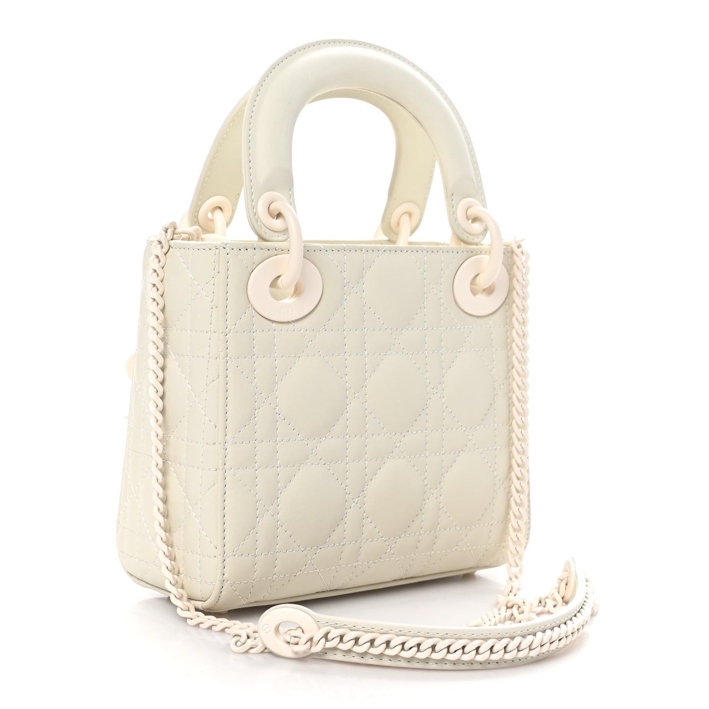 Ultra Matte Calfskin Cannage Mini Lady Dior Latte