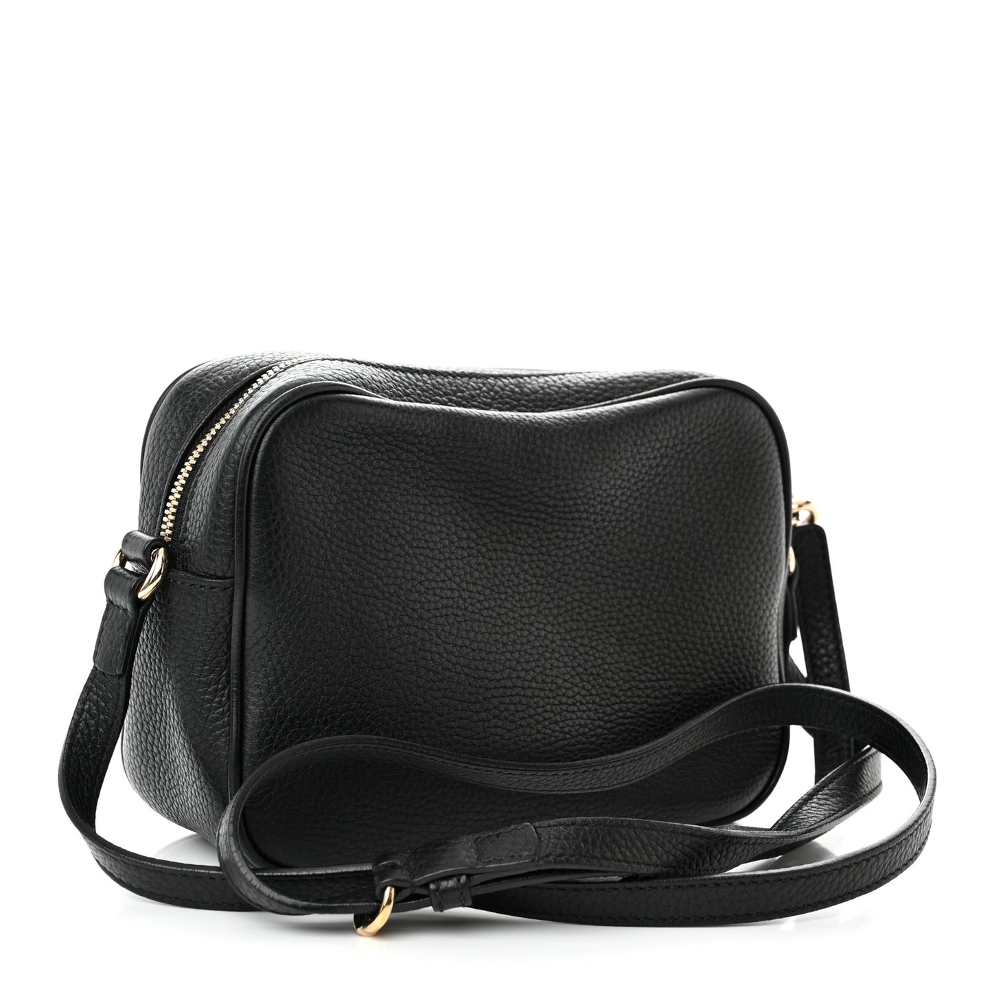 Pebbled Calfskin Small Soho Disco Bag Black