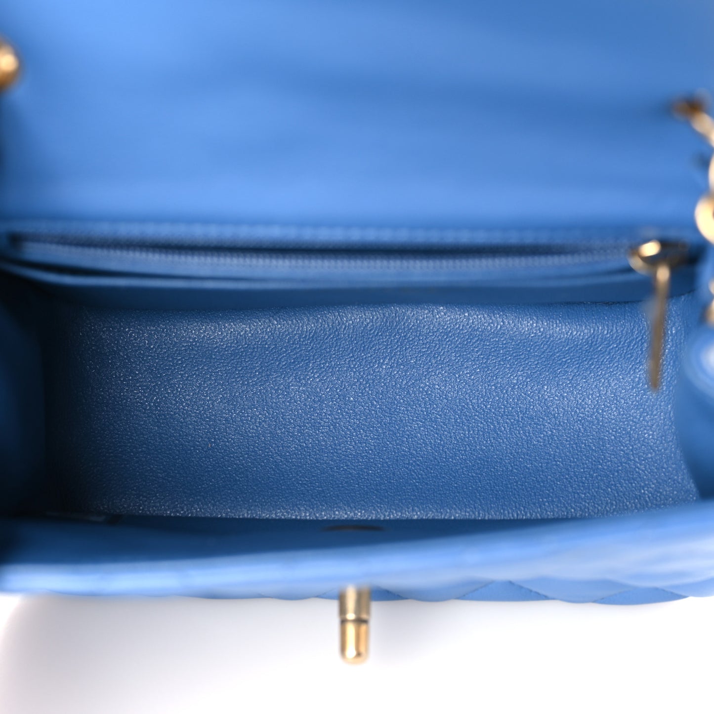 Lambskin Quilted Mini Square Flap Blue