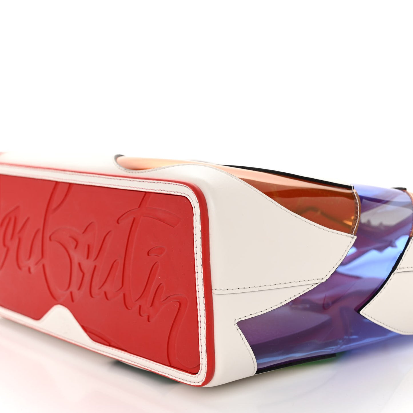 Calfskin PVC Love Spikes East West Cabata Tote Latte Multicolor