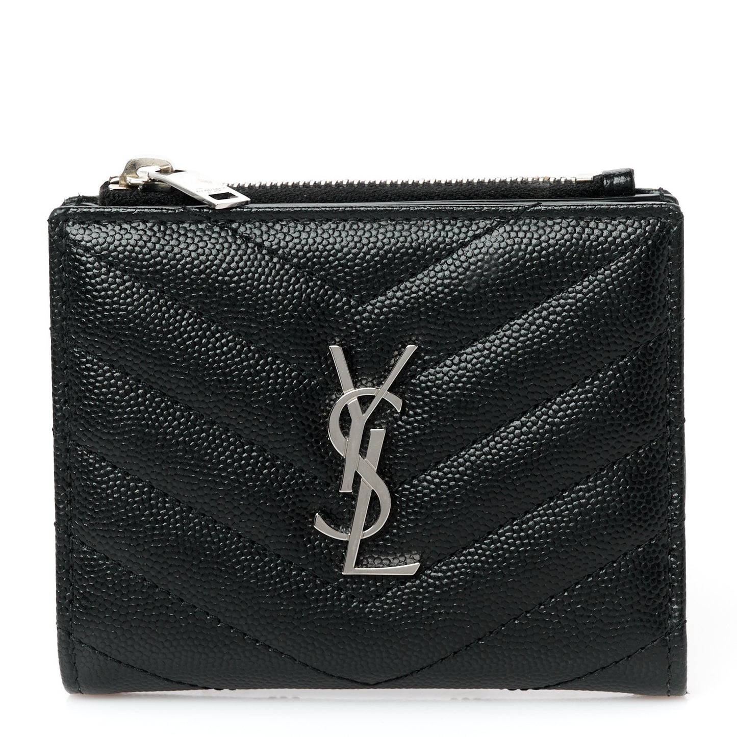 Grain De Poudre Matelasse Chevron Monogram Zipped Card Case Black