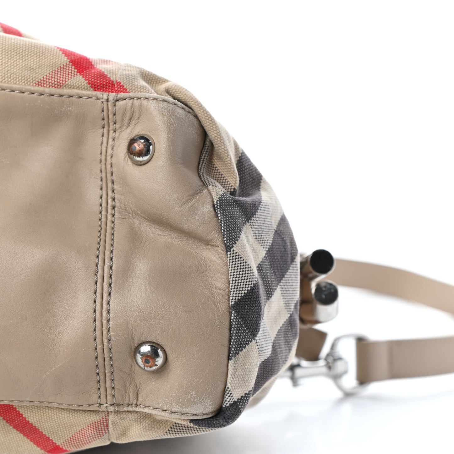 Nova Check Tote Diaper Bag Beige