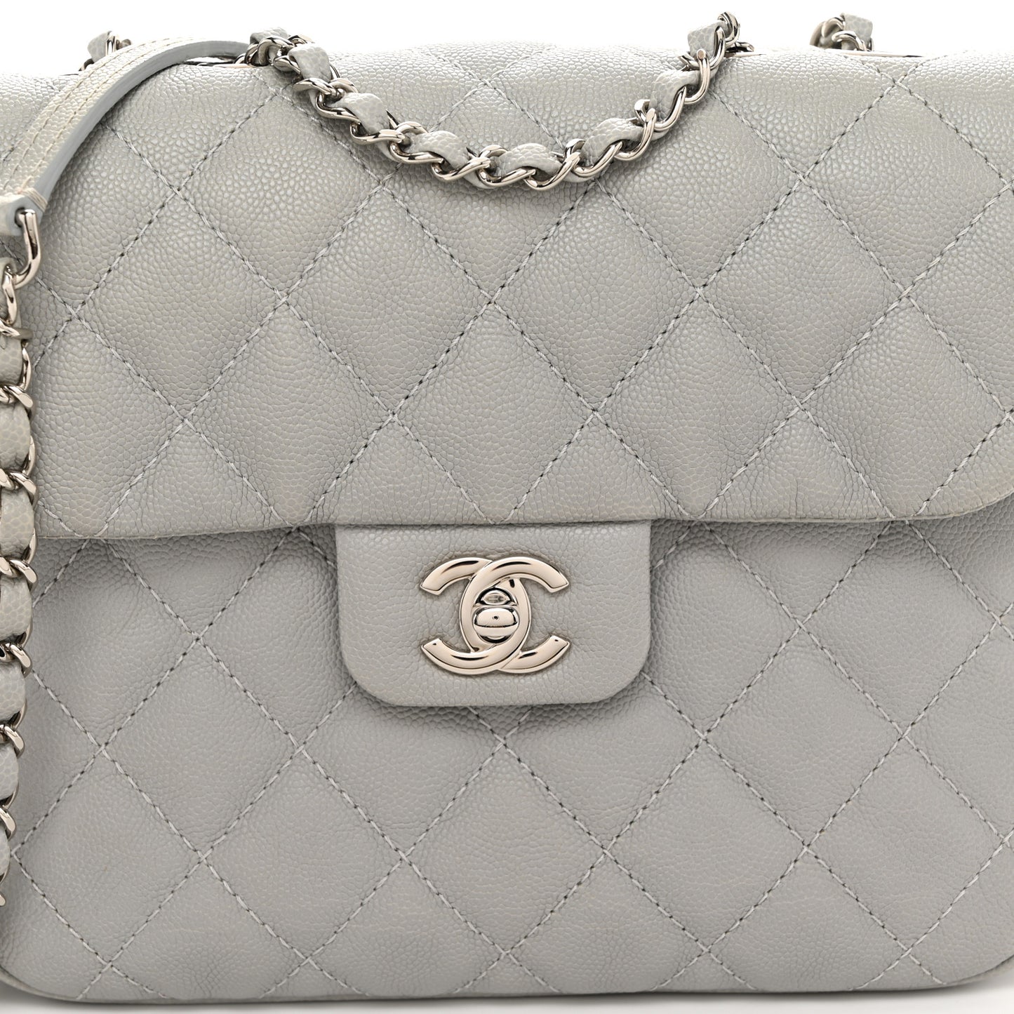 Caviar Quilted Medium Urban Companion Flap Grey