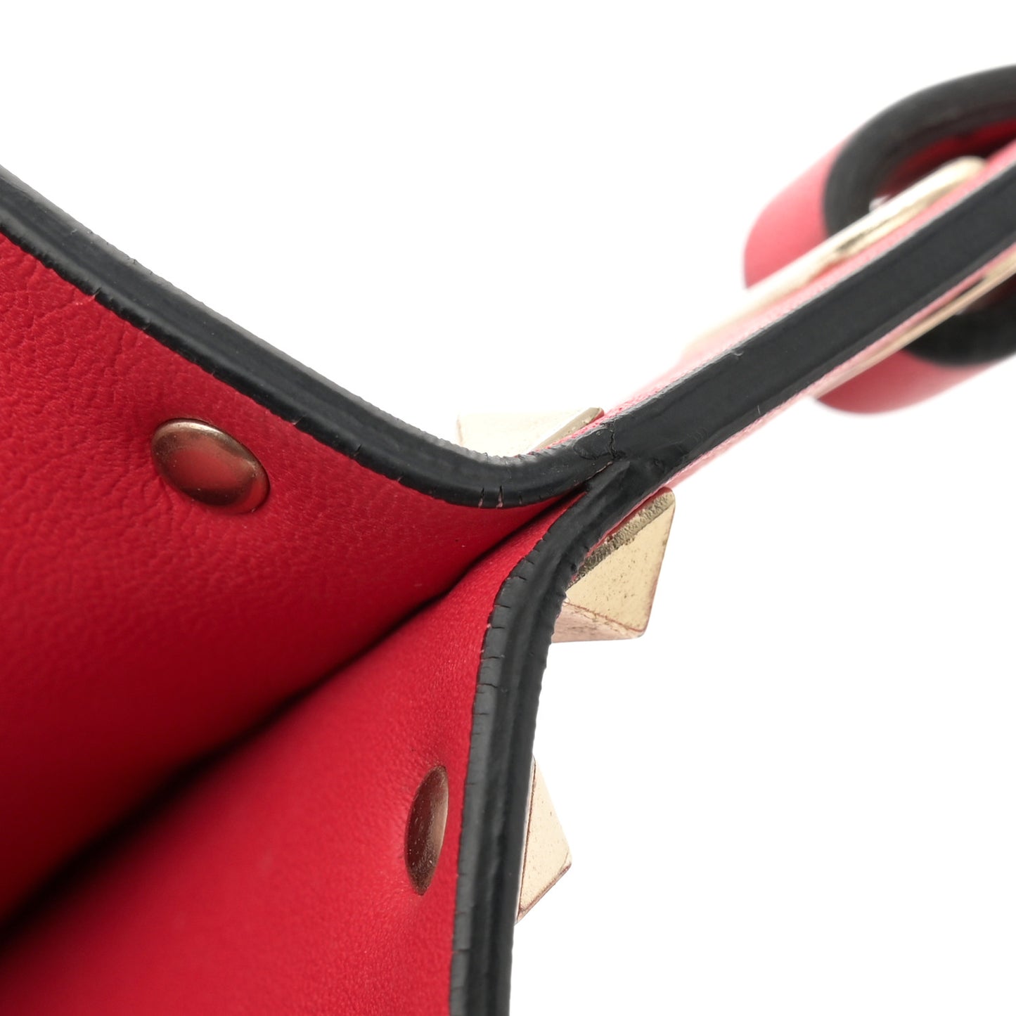 Vitello Rockstud Crossbody Bag Pink