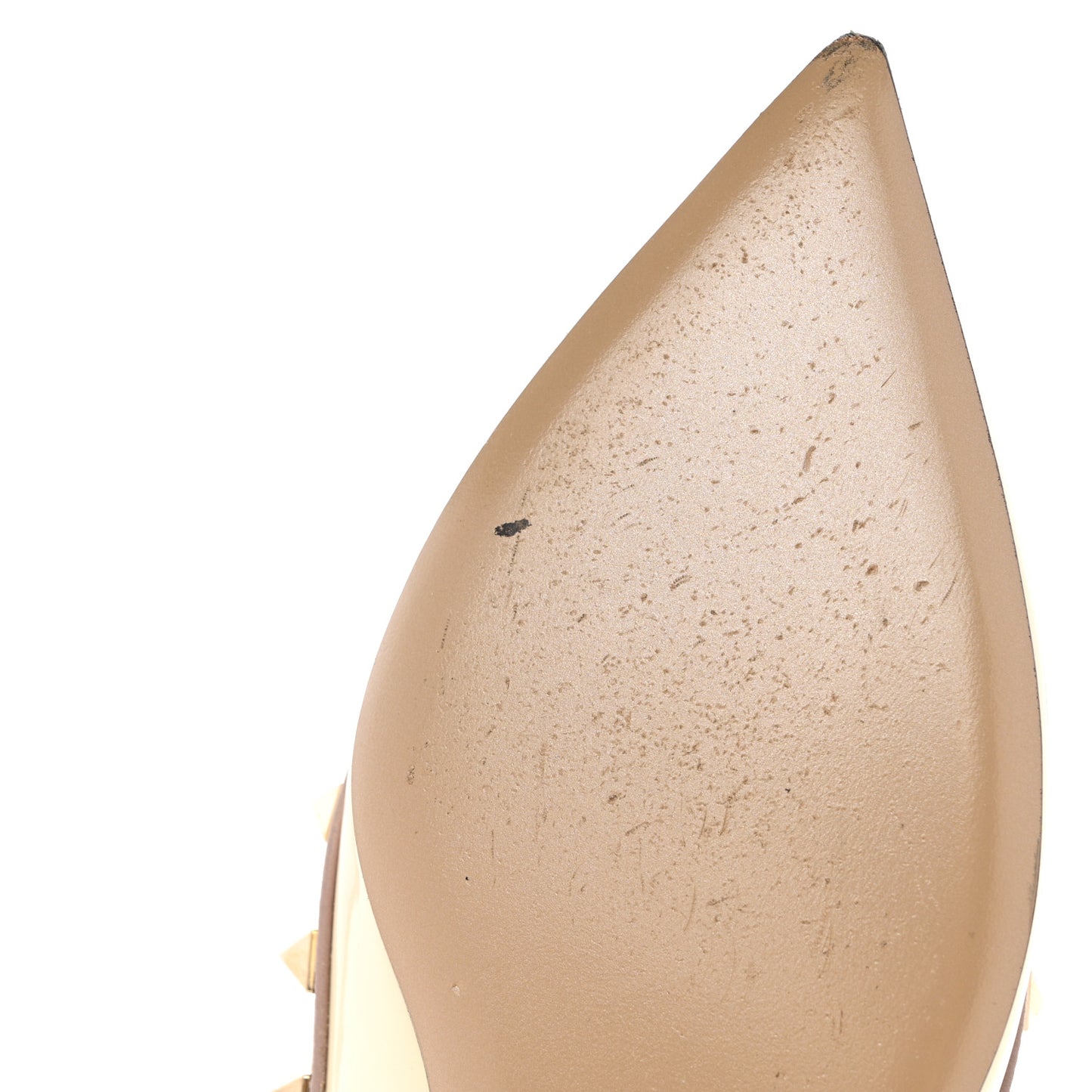 Patent Rockstud Cage Ballerina Flats 36 Light Ivory Poudre