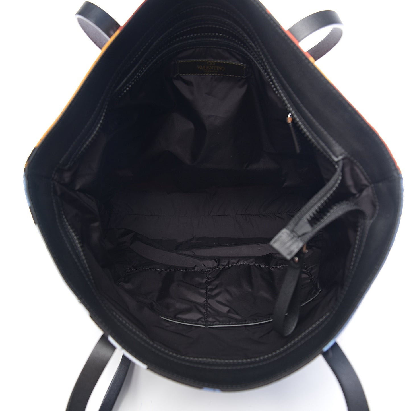 Nylon Camouflage Quilted Rockstud Vertical Tote Multicolor