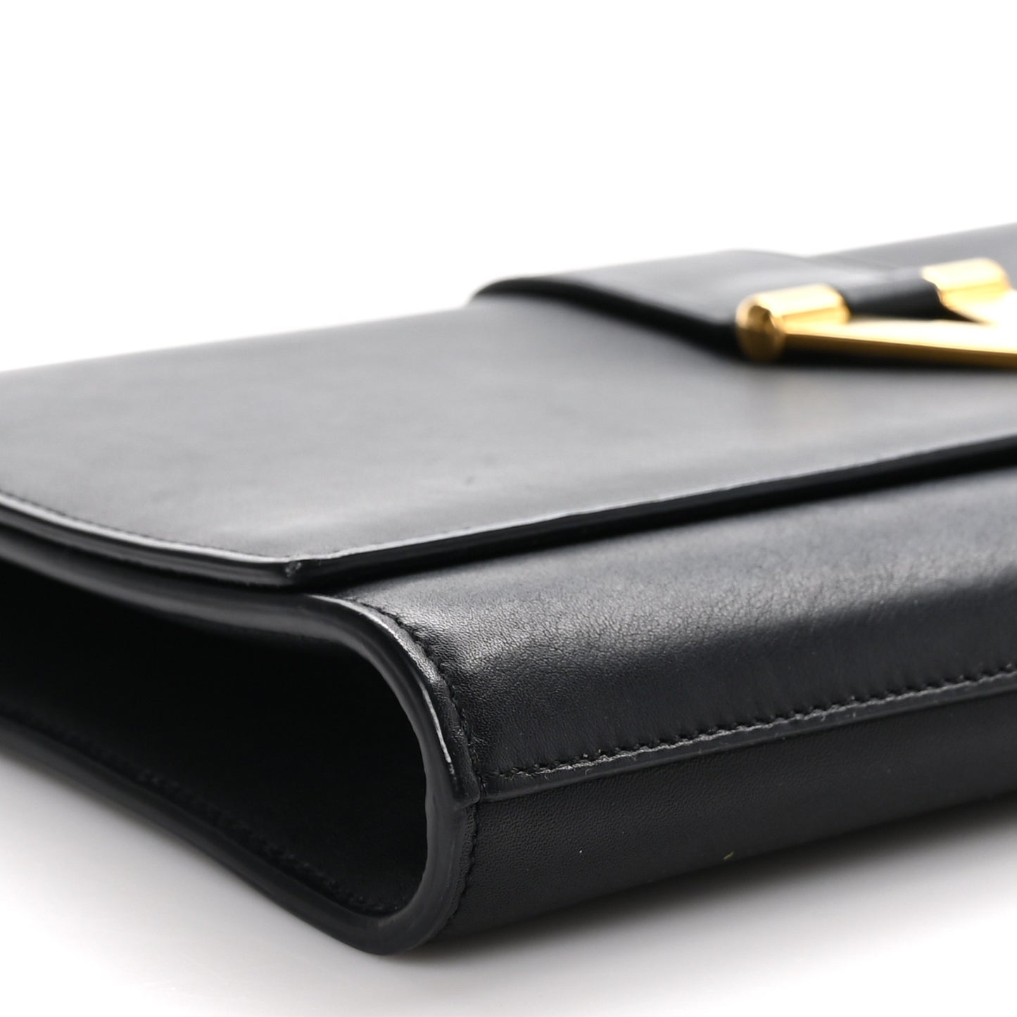SAINT LAURENT Calfskin Classic Y Ligne Clutch Black