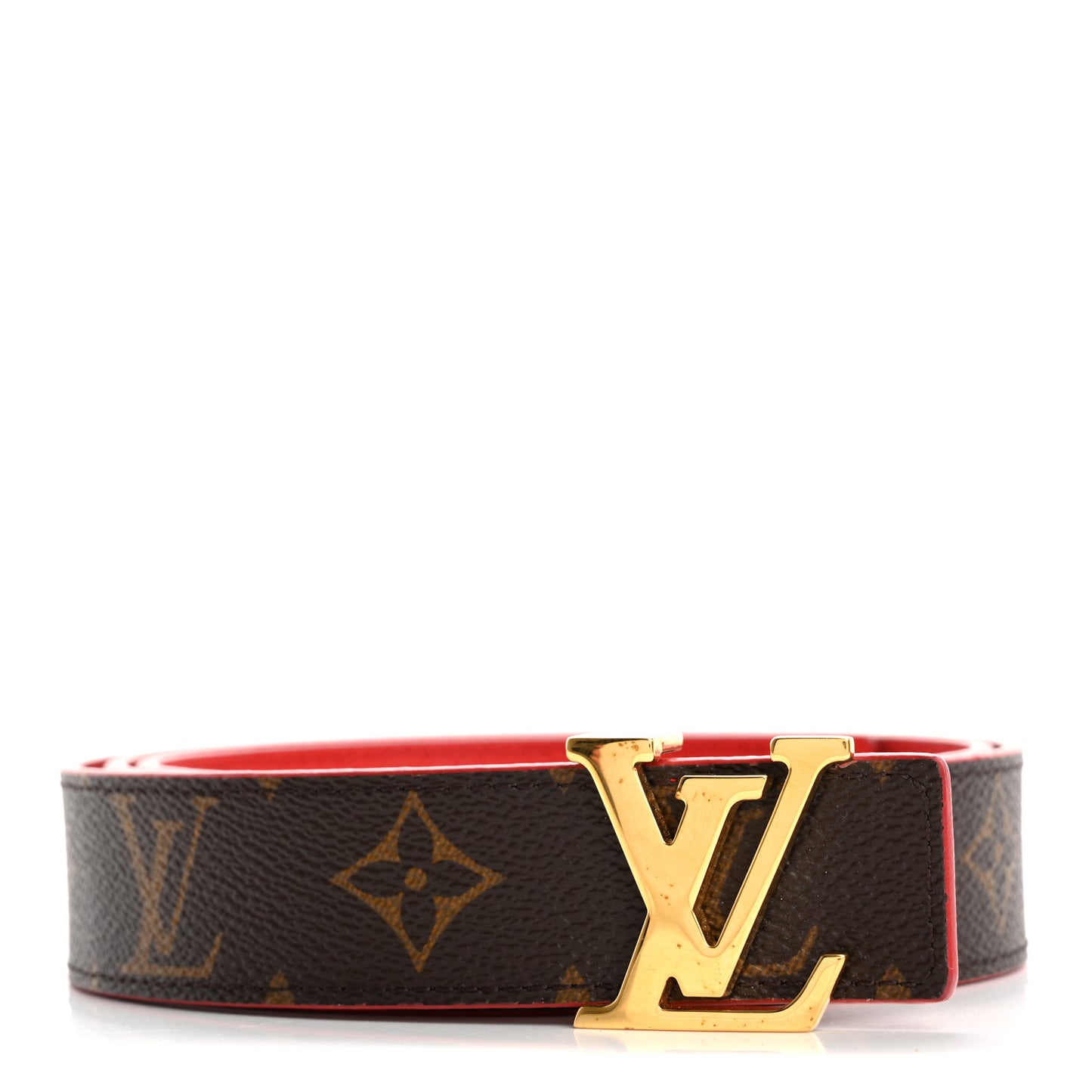 Monogram 30mm LV Initiales Reversible Belt 90 36 Coquelicot