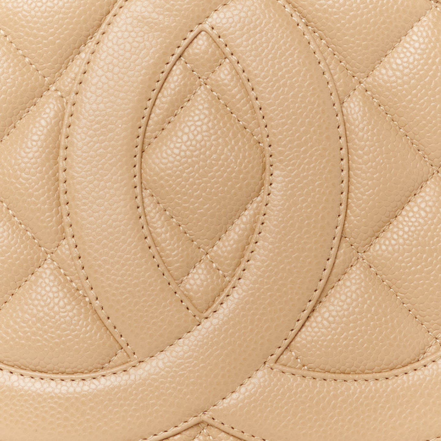 Caviar Quilted Medallion Tote Beige