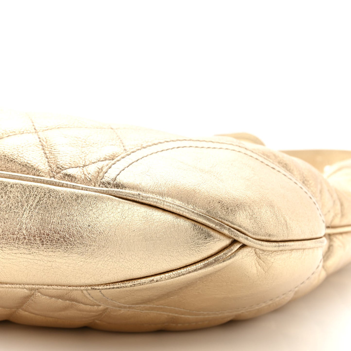 Metallic Calfskin Quilted Hoxton Hobo Gold