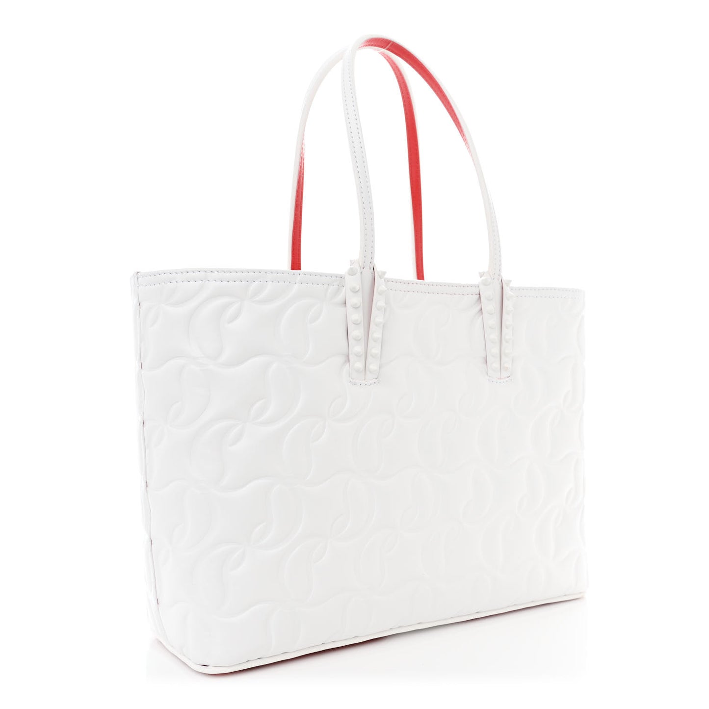 Nappa Embossed East West Cabata Tote White