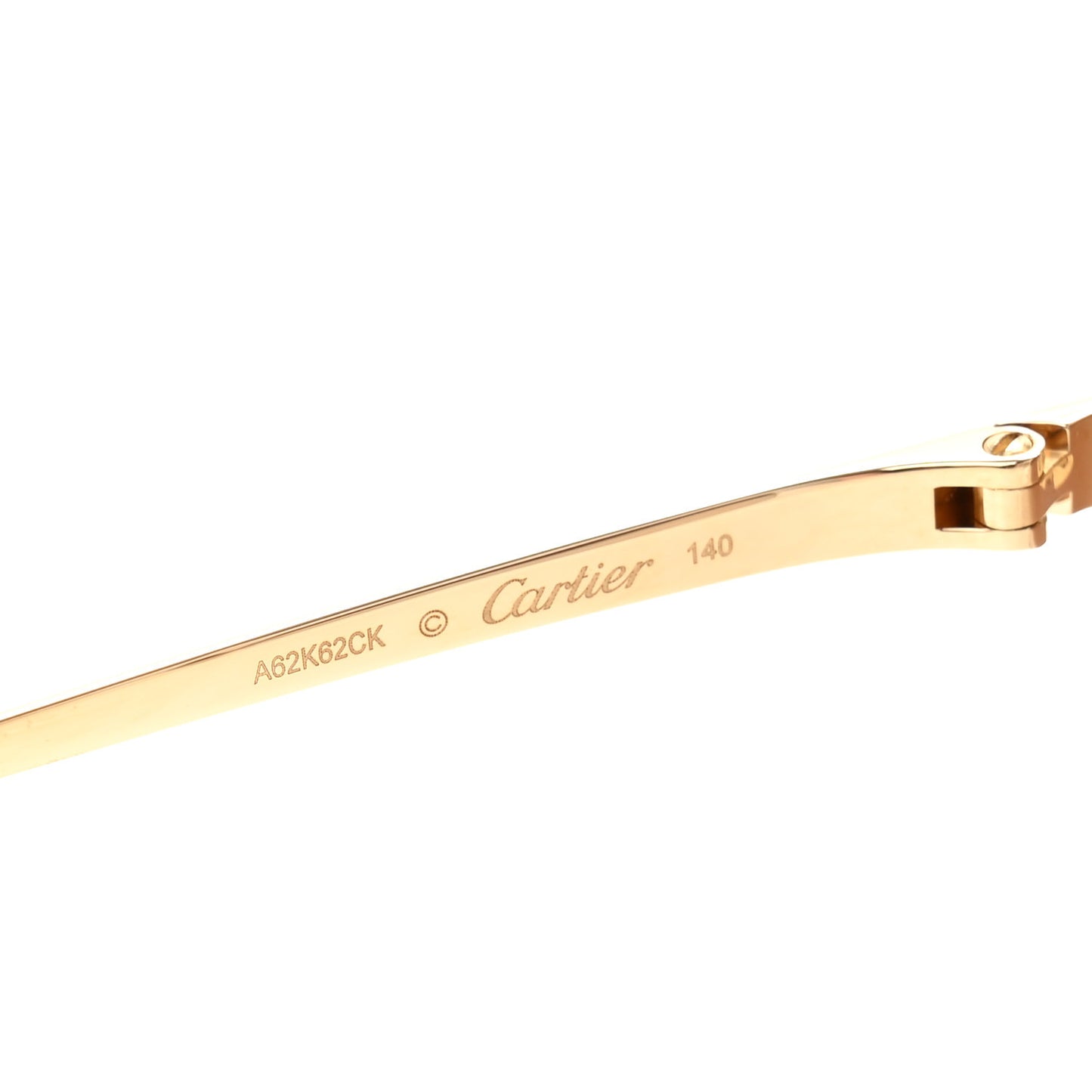 Panthere De Cartier Rimless Square Sunglasses Gold