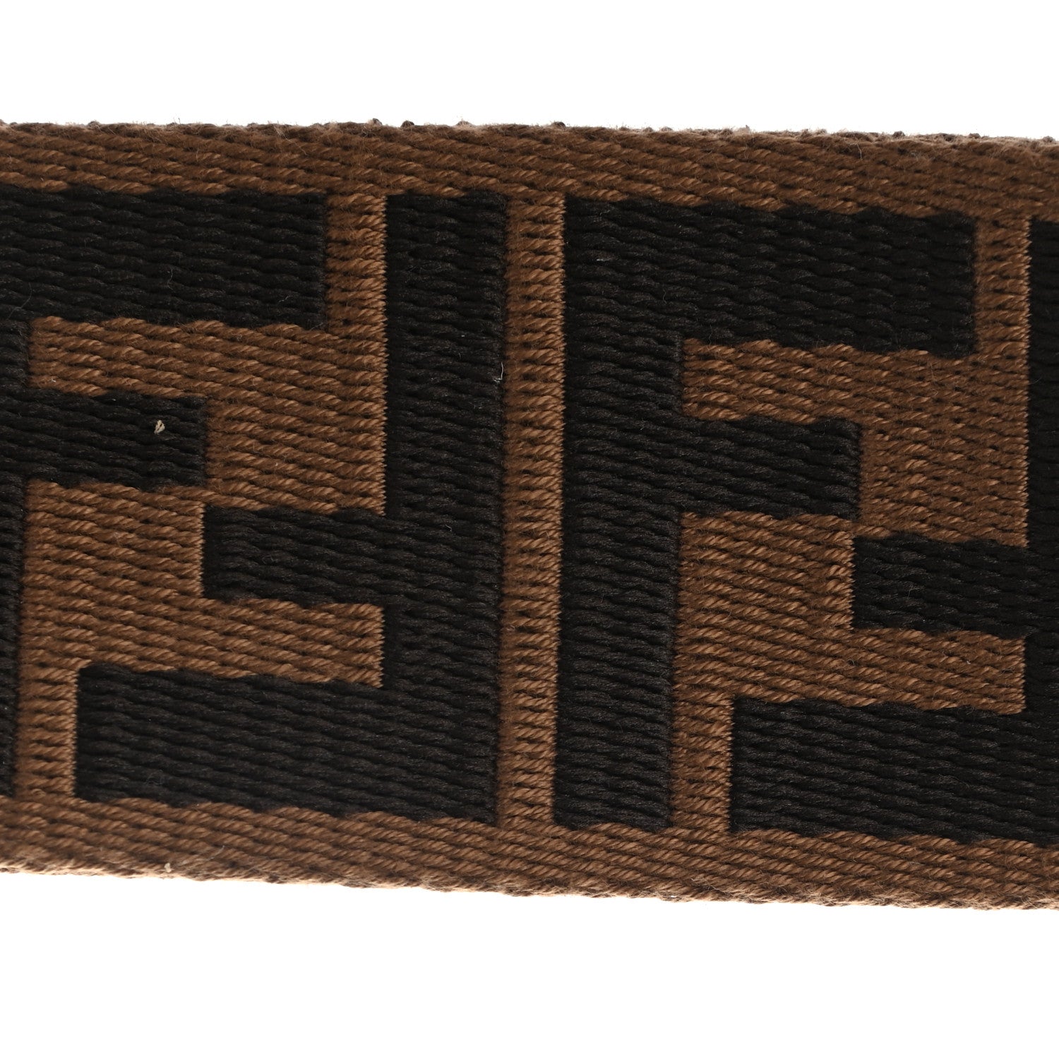 Fendi Ribbon Vitello Seta FF 1974 Adjustable Strap You Fango Marrone Black 5 of 5