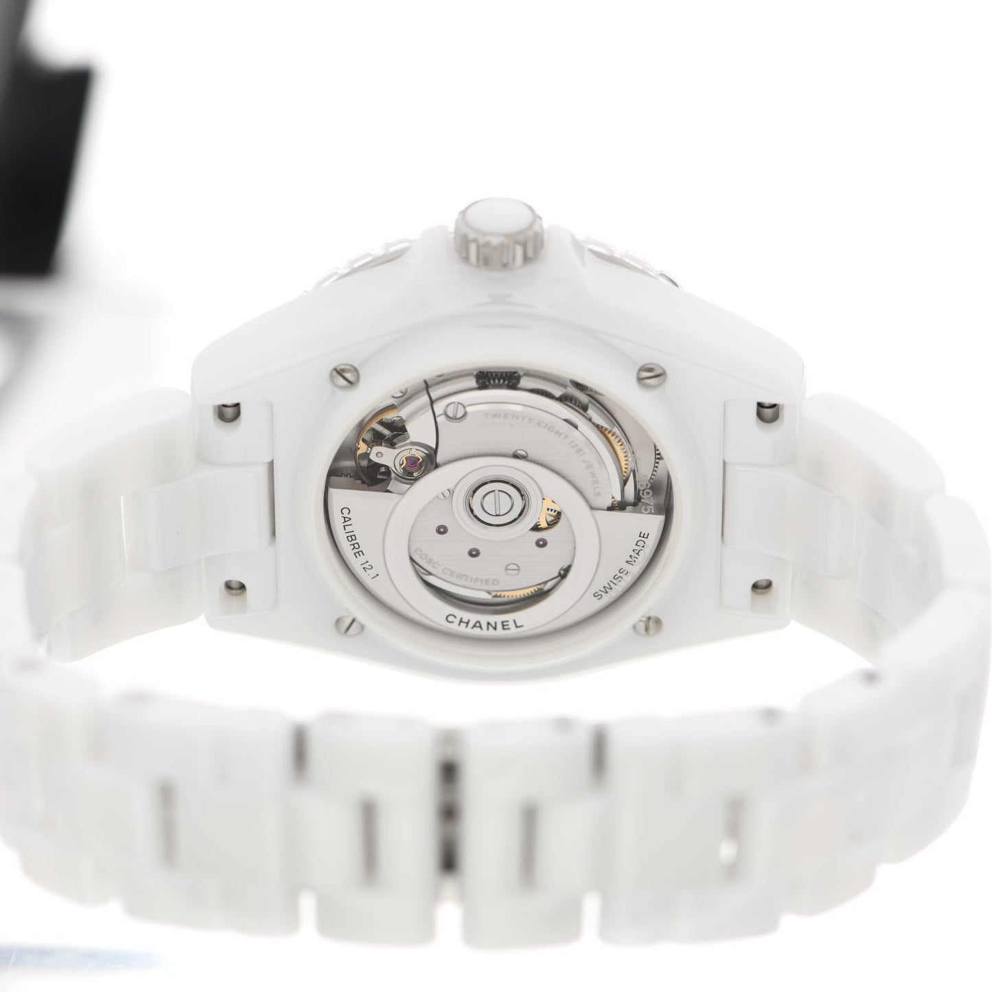Stainless Steel Ceramic Diamond Bezel 38mm J12 Automatic Watch White