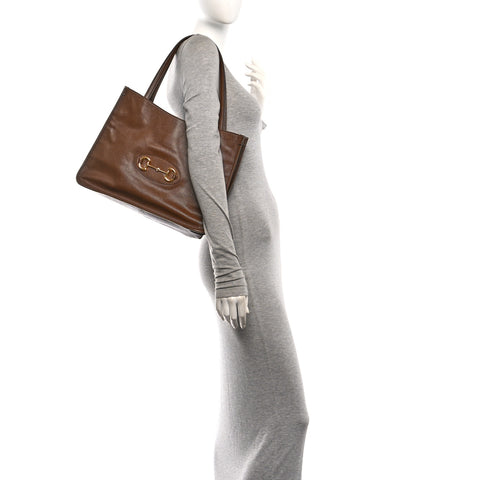 New Sakai Calfskin Lux Horsebit 1955 Tote Bag Brown Sugar