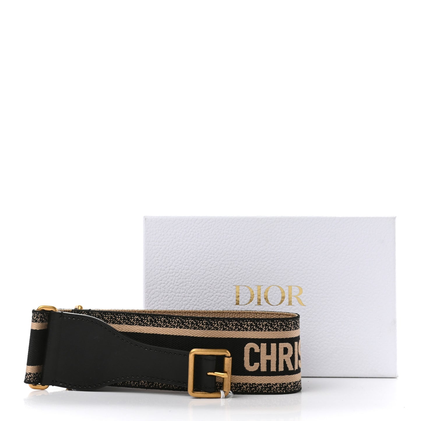 Canvas Embroidered Large Book Belt 80 32 Black Beige
