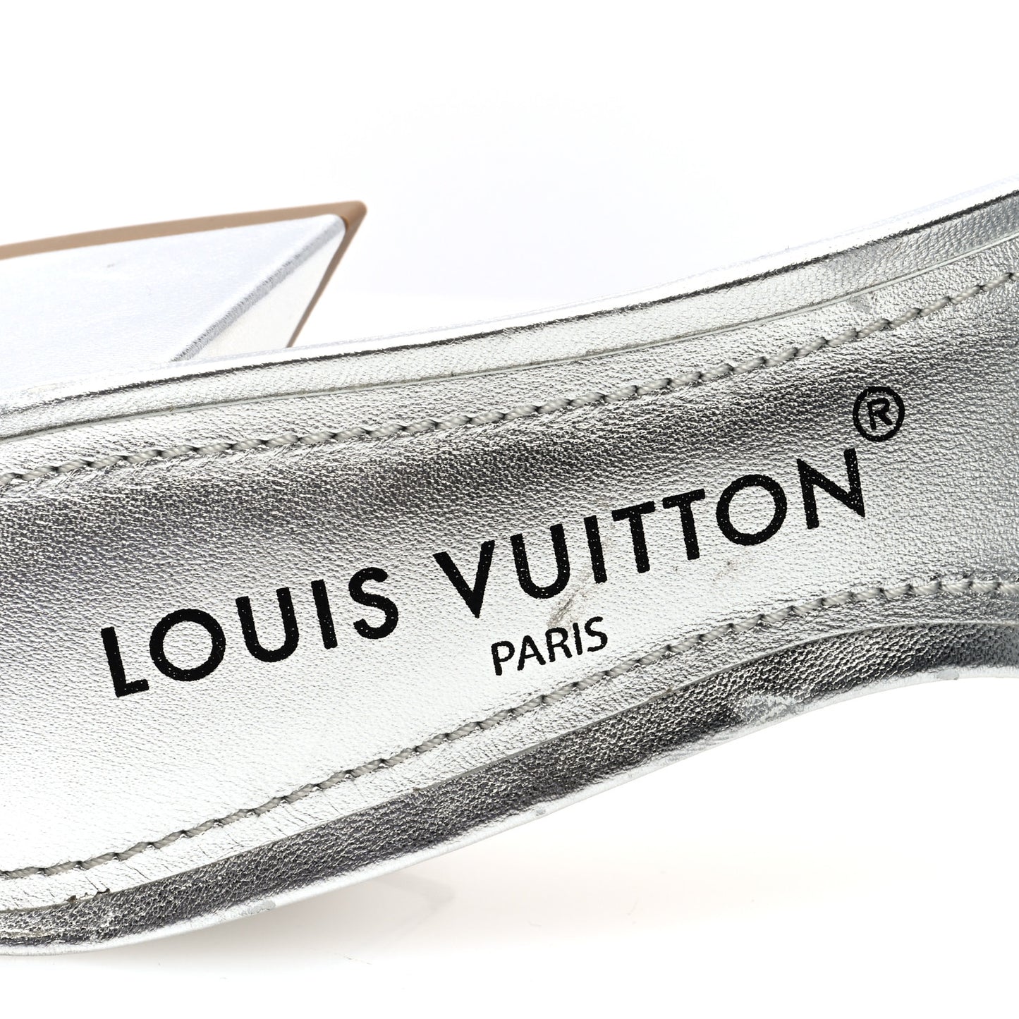 Metallic Calfskin Shake Platform Sandal 37.5 Silver