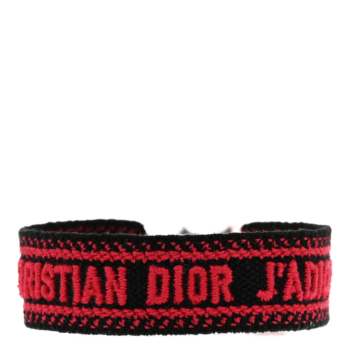 Christian Dior Woven Cotton J'Adior Friendship Bracelet Black Red