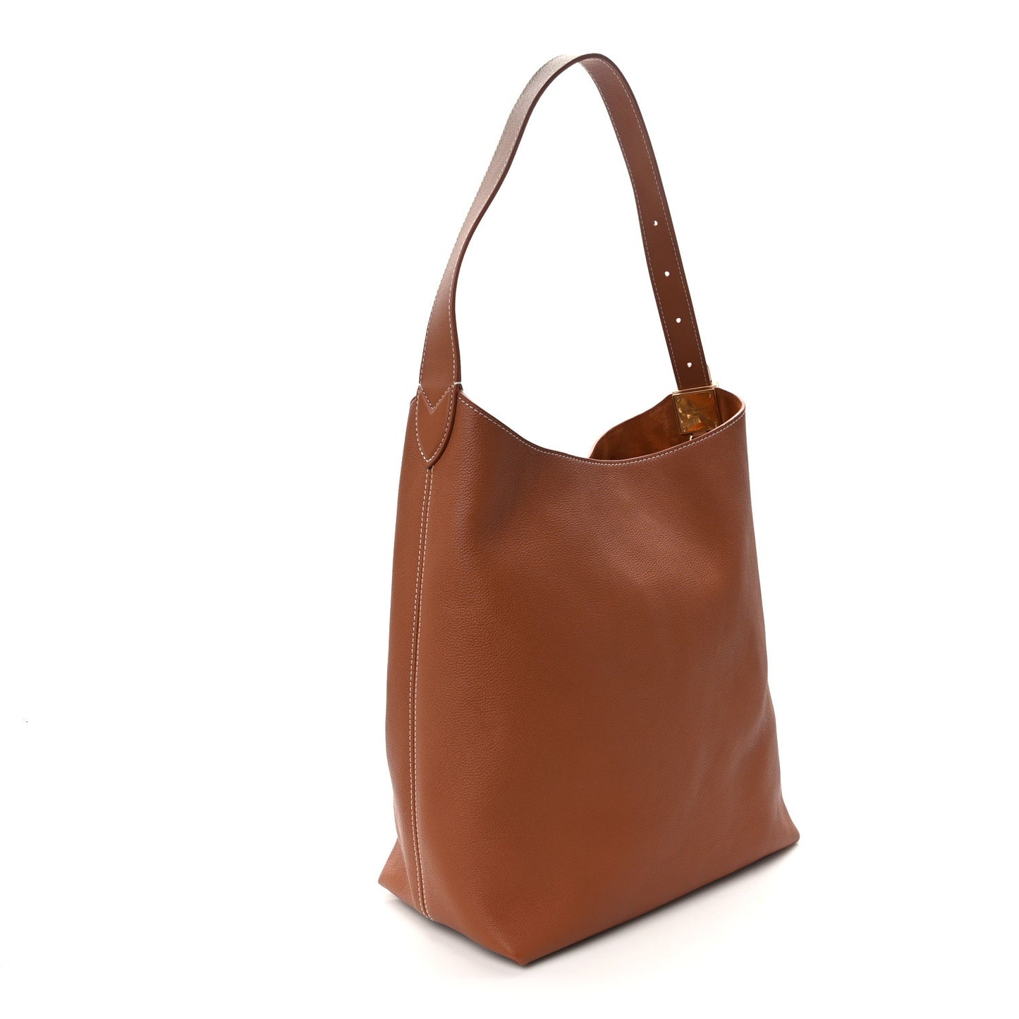 Grained Calfskin Low Key Hobo MM Cognac