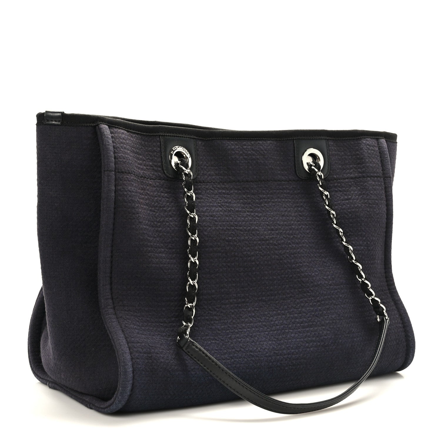Chanel Mixed Fibers Small Deauville Tote Black 3 of 9