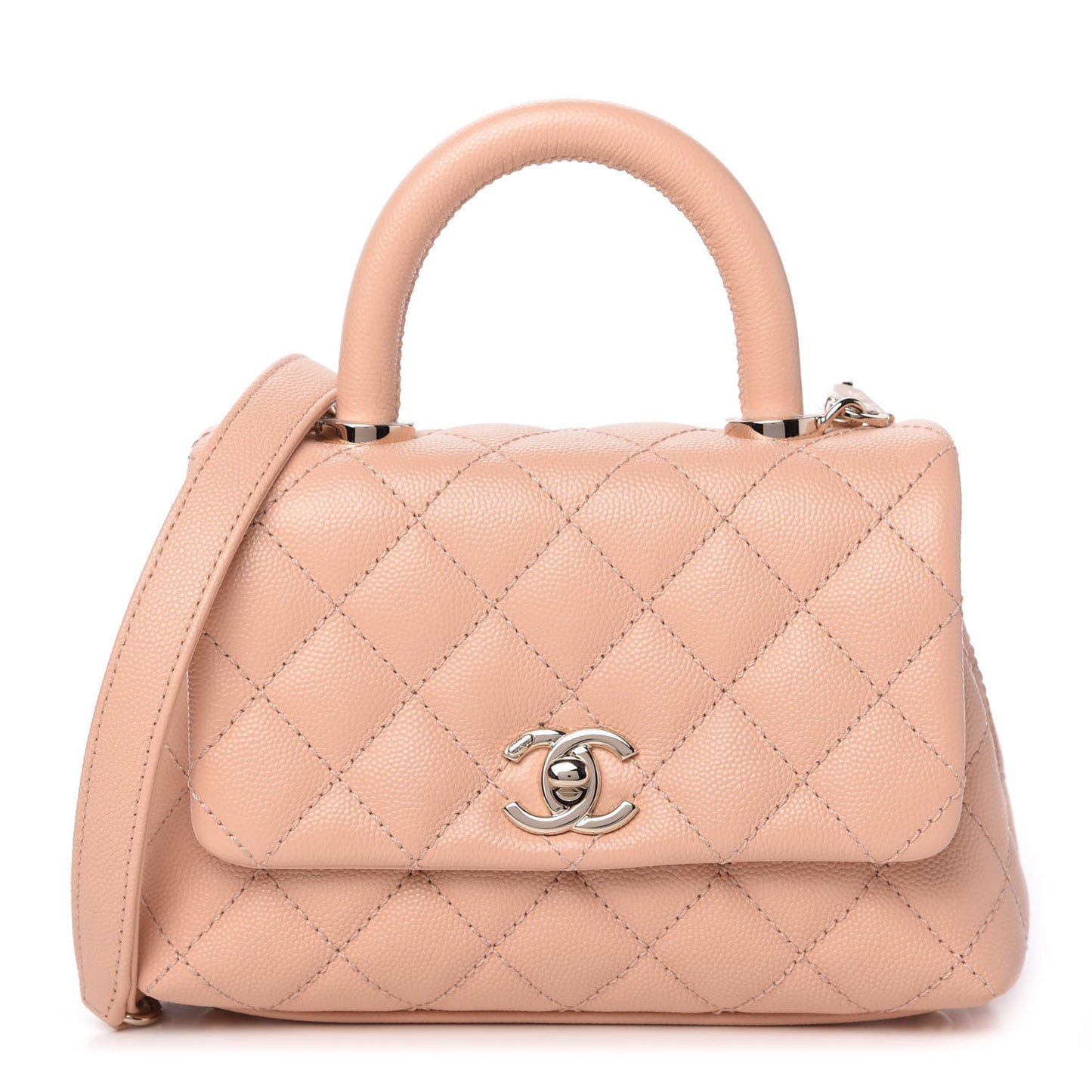 Caviar Quilted Extra Mini Coco Handle Flap Light Pink
