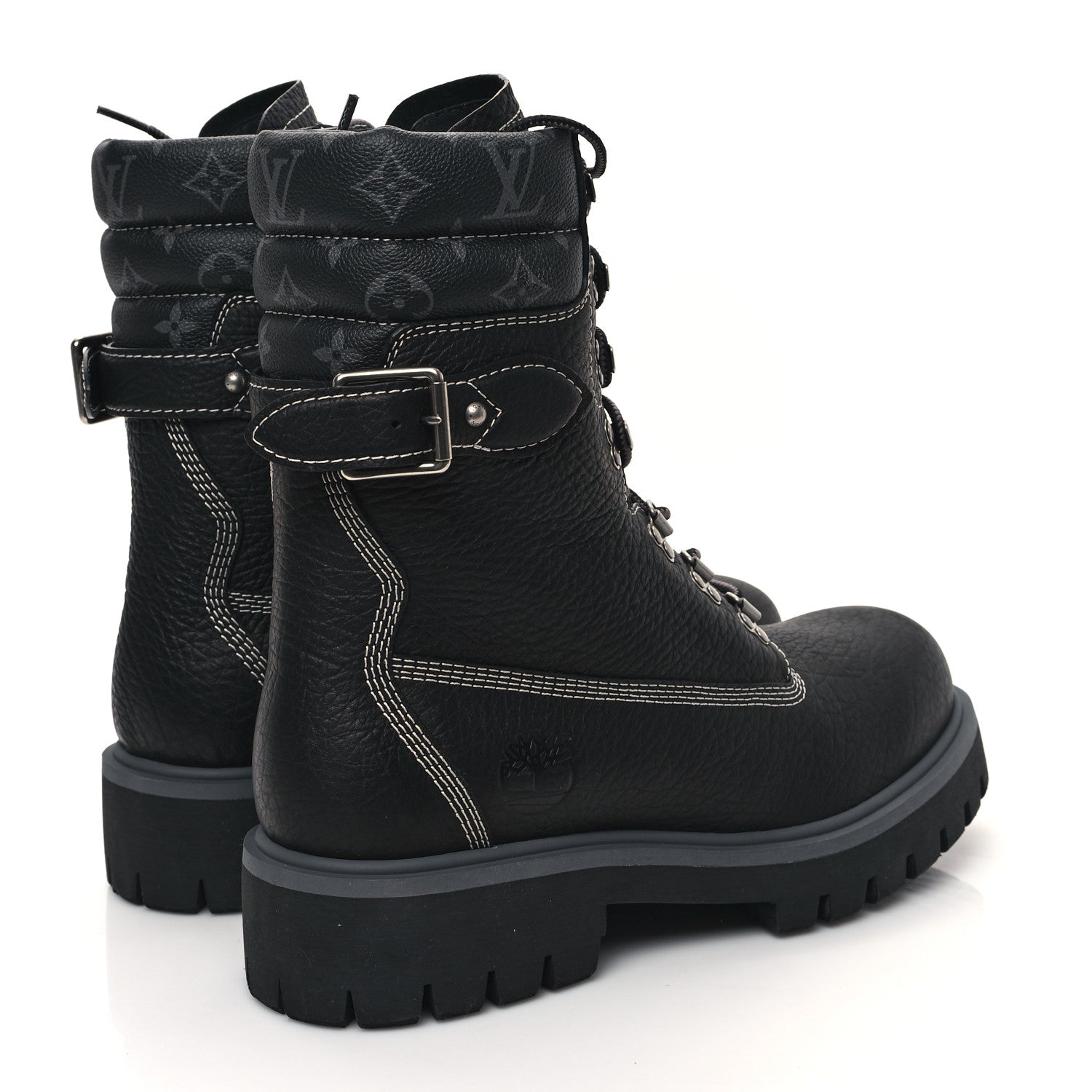 Louis Vuitton X Timberland Grained Calfskin Monogram Mens Ranger Boots 12 4 of 10