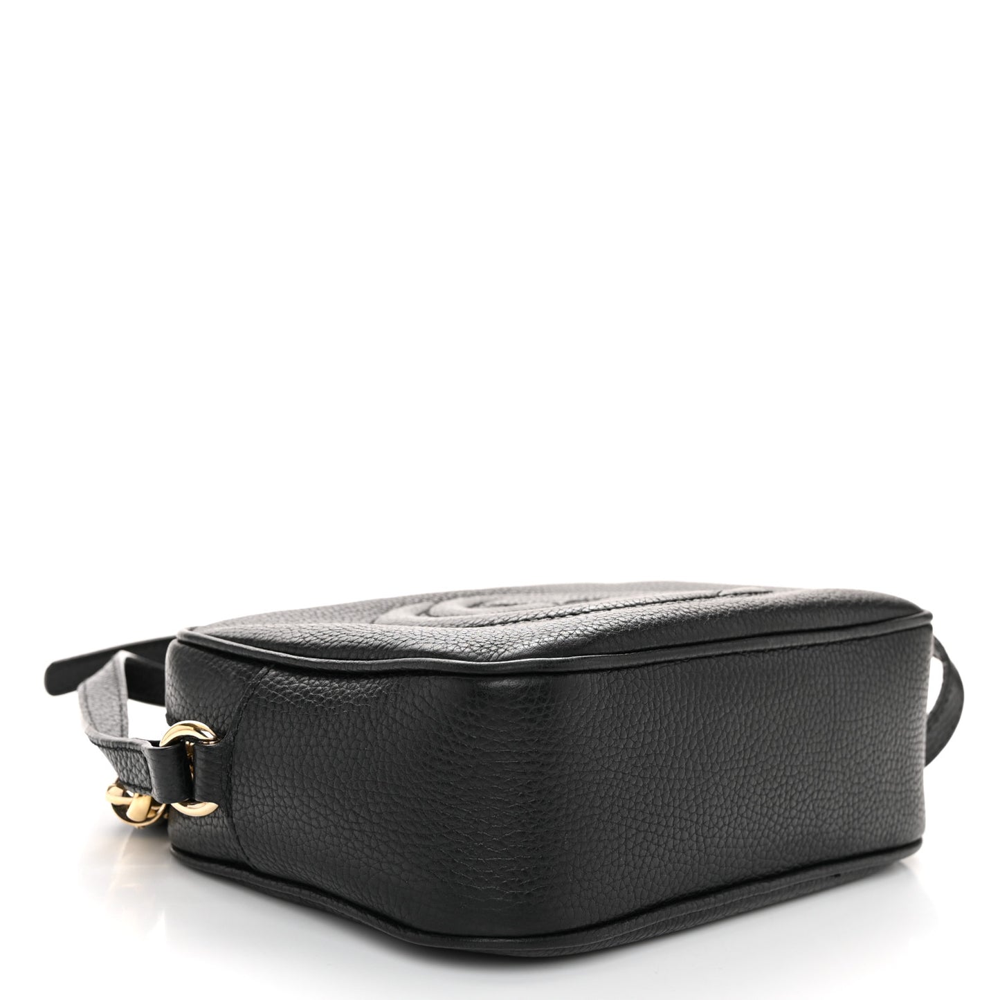 Pebbled Calfskin Small Soho Disco Bag Black