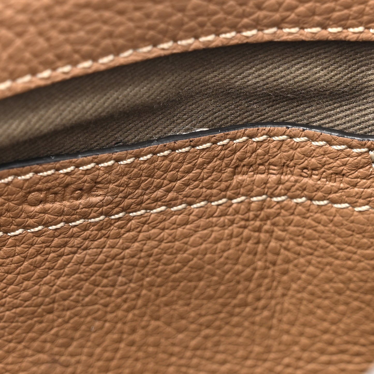 Grained Calfskin Small Marcie Saddle Bag Nut