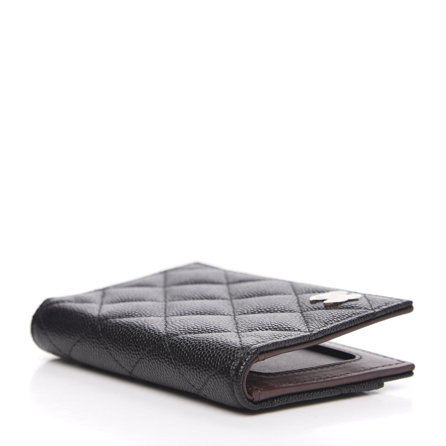 Caviar Quilted Card Holder Wallet Black