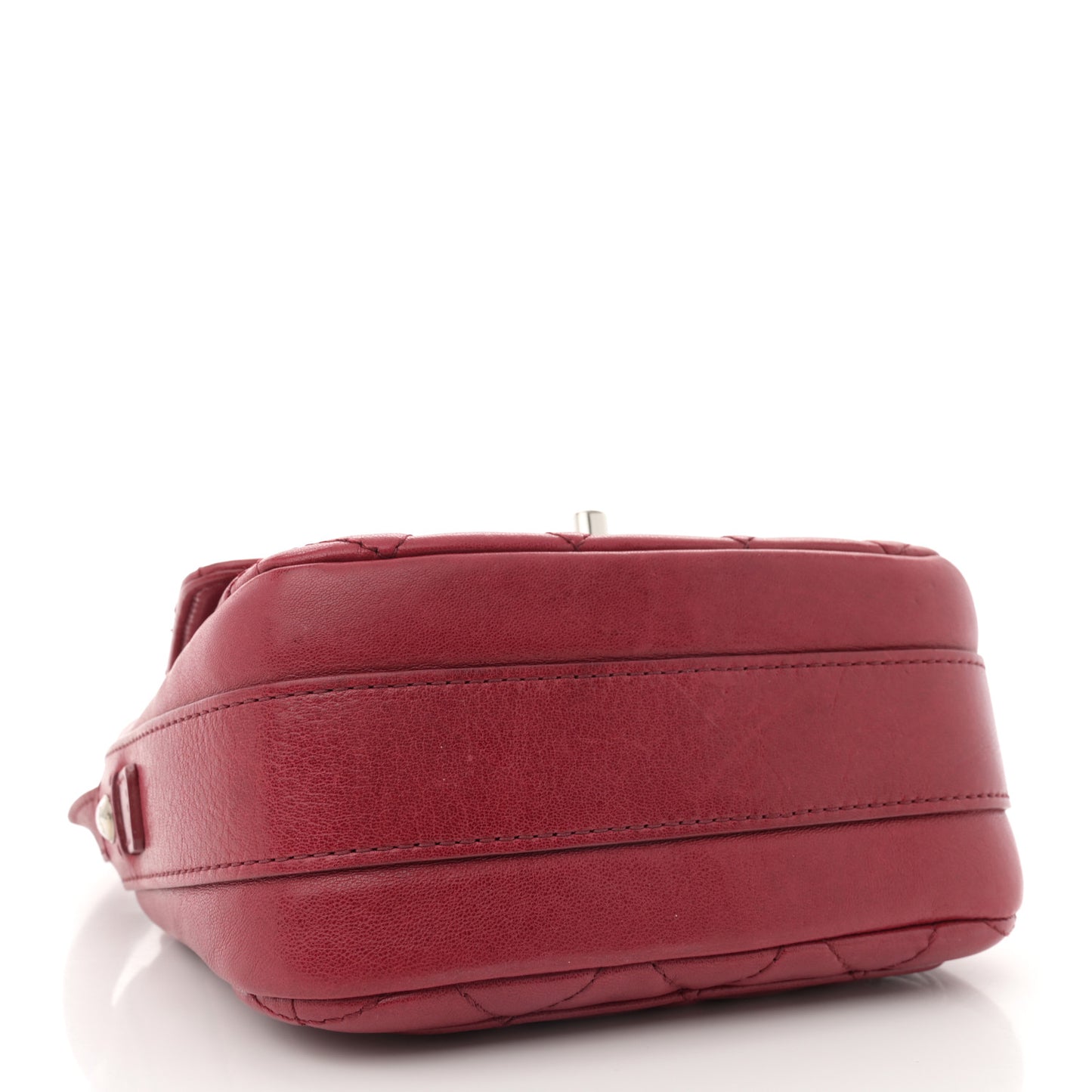 Lambskin Quilted Messenger Bag Red