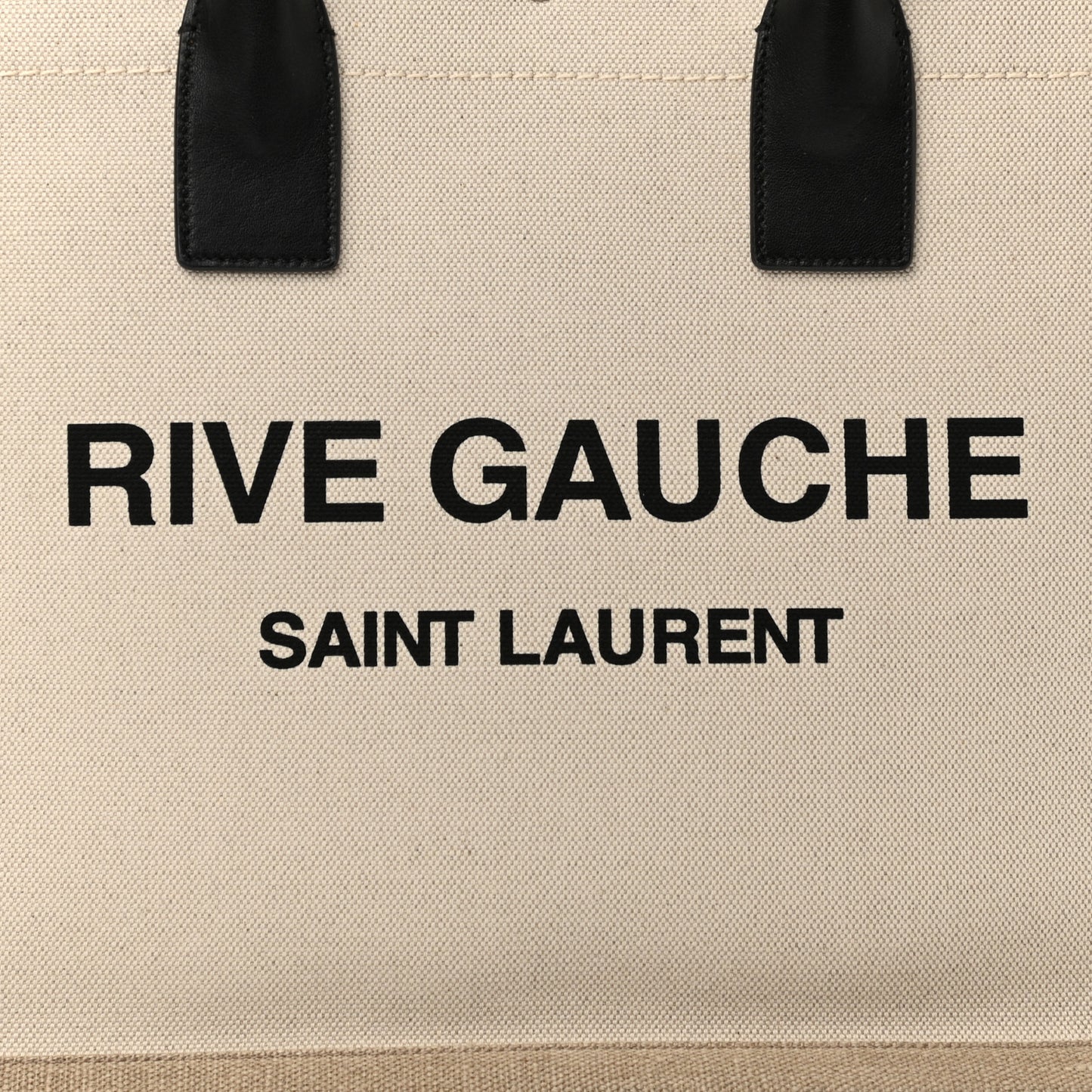 Linen Calfskin Small Rive Gauche Tote Greggio Natural