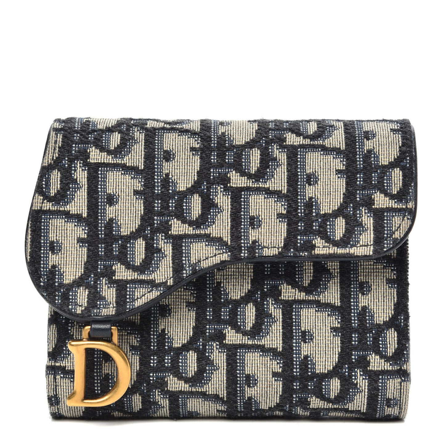 Oblique Saddle Lotus Wallet Blue
