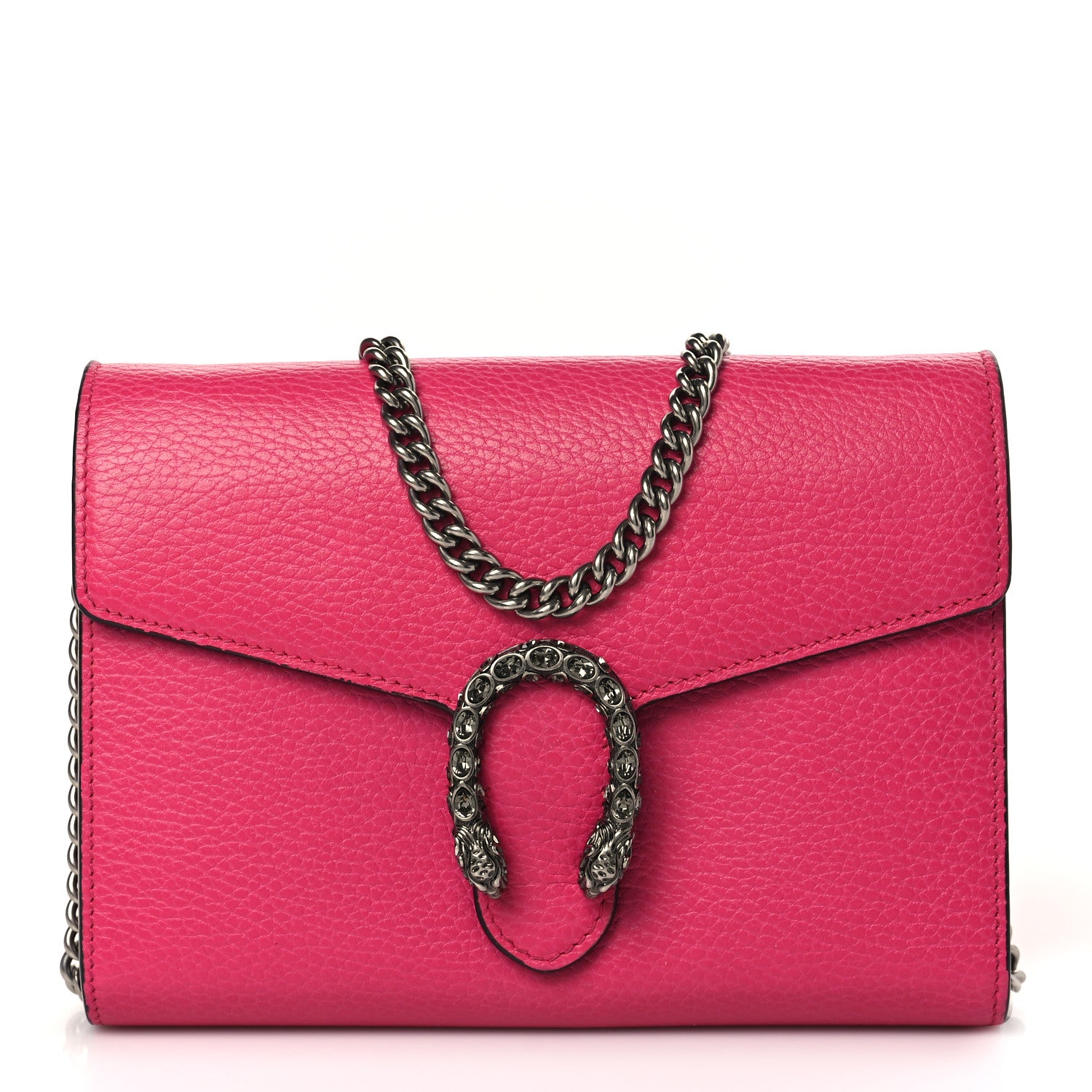 Gucci Dollar Calfskin Crystal Mini Dionysus Chain Wallet Box Pink 1 of 8