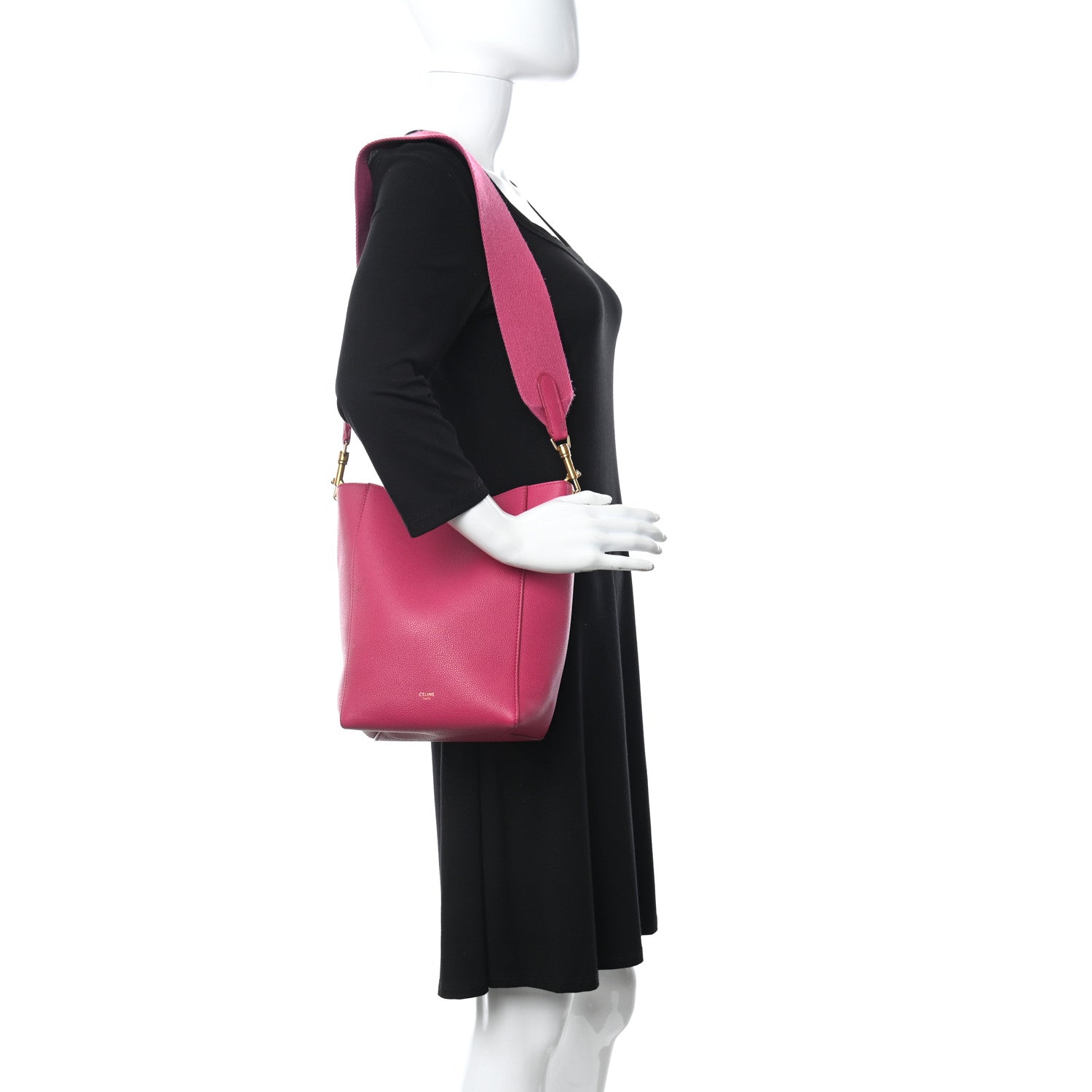 Celine Soft Grained Calfskin Small Sangle Bucket Bag Pink 2 of 13