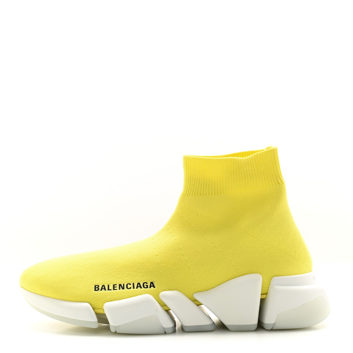 Ribbed Knit Womens Speed 2.0 Transparent Sole Sneakers 37 Yellow