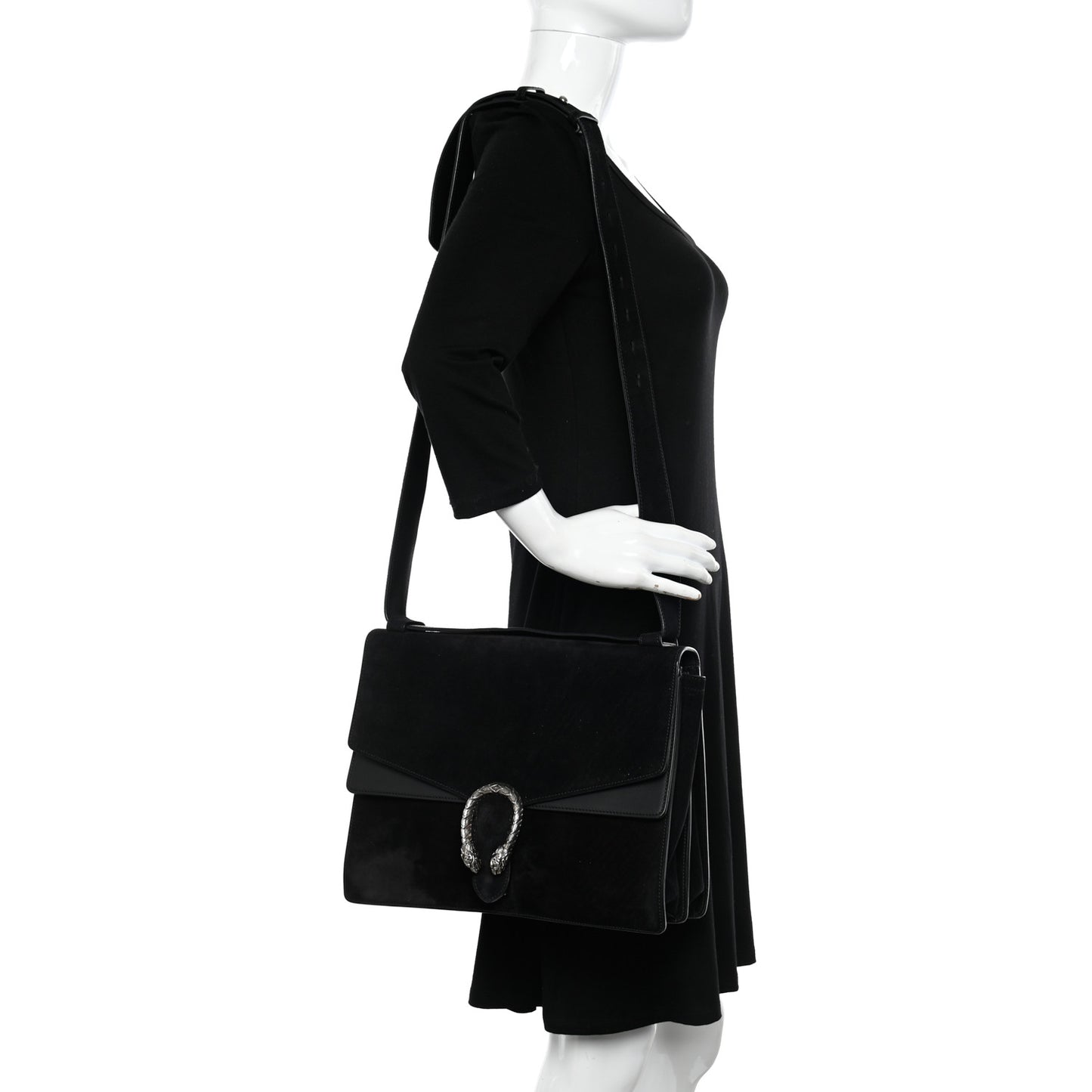 Suede Medium Dionysus Messenger Bag Black