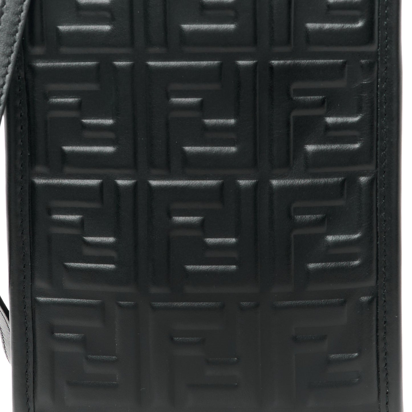 Vitello Plexiglass FF Embossed Mini Fendi Sunshine Shopper Tote Black