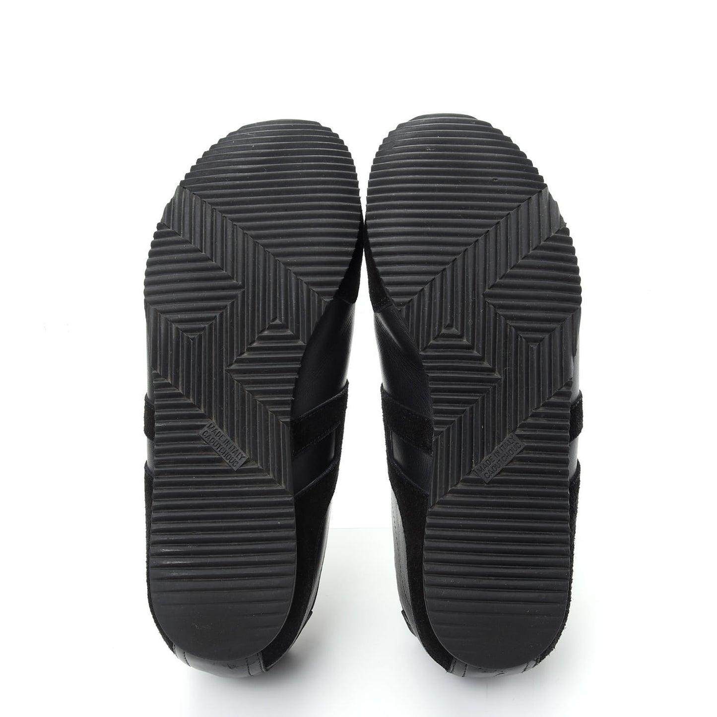 Calfskin Suede Goatskin Mens Tie Break Sneakers 38 Black