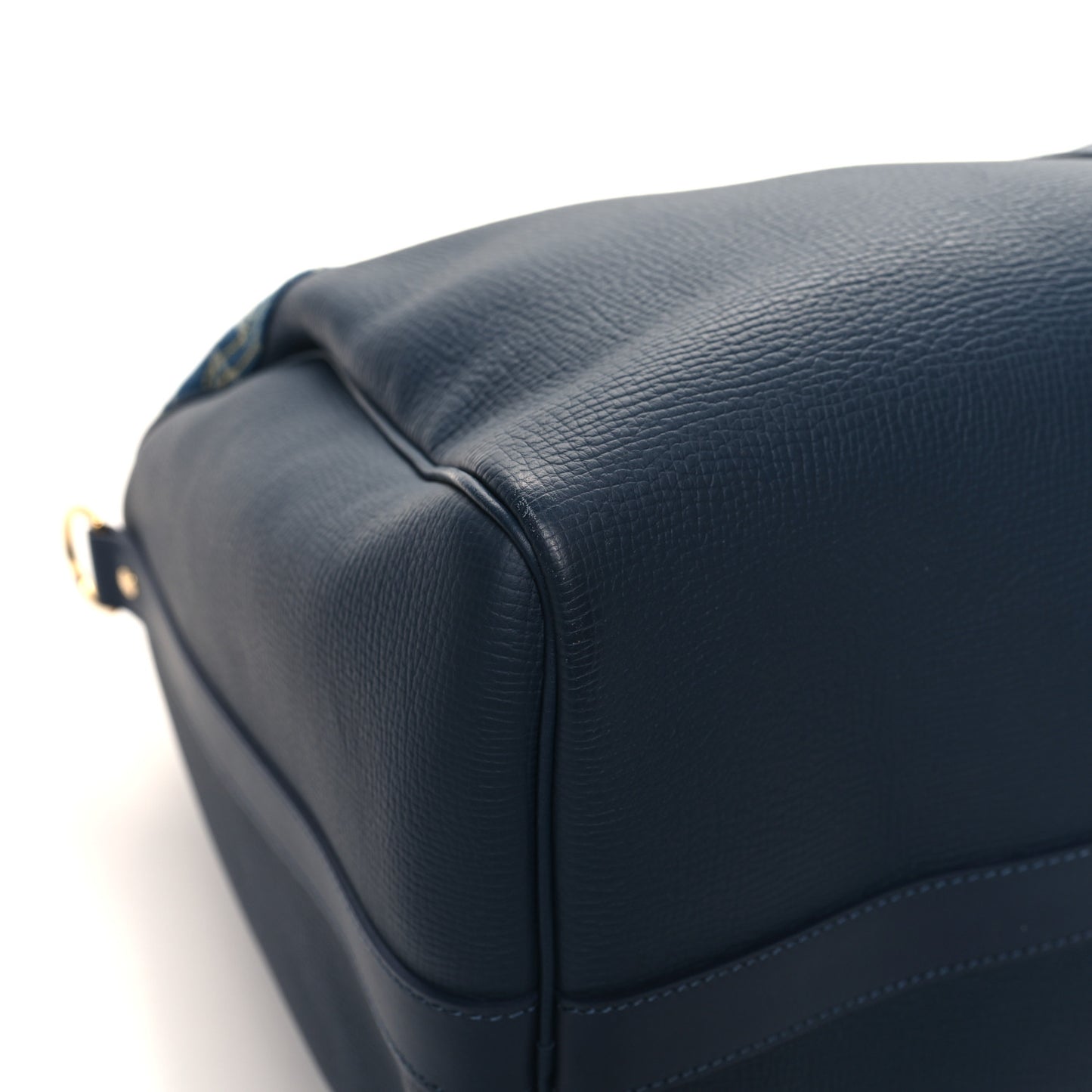 X NIGO Taurillon Monogram Denim Drip Keepall Bandouliere 50 Blue