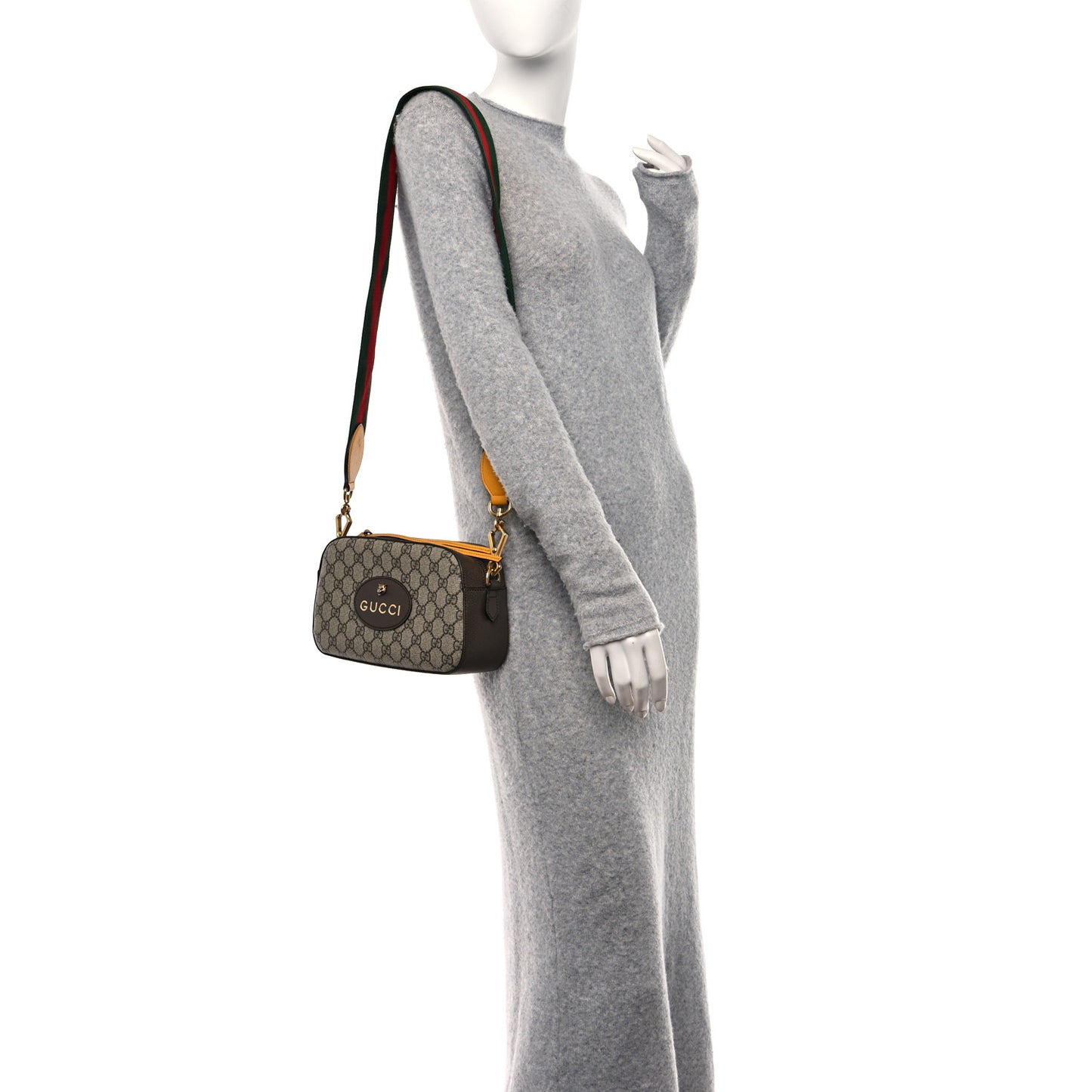 GG Supreme Monogram Web Neo Vintage Shoulder Bag Beige New Acero Crop