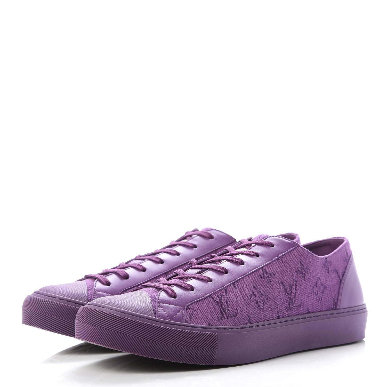 Louis Vuitton Canvas Monogram Mens Tattoo Sneakers 7.5 Violet 3 of 8