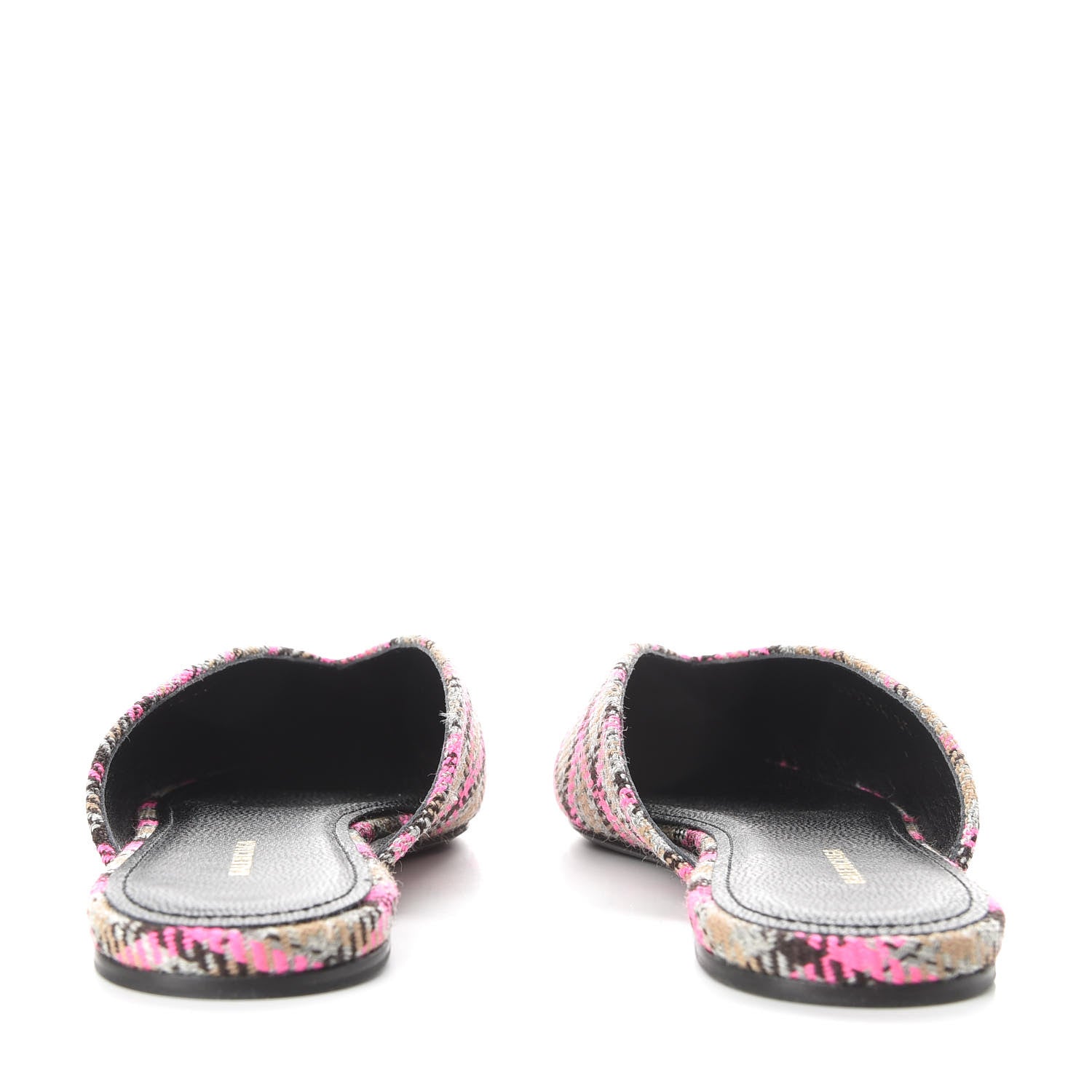 Balenciaga Wool Check Pointed Toe Flat Mules 35 Grey Pink 6 of 10