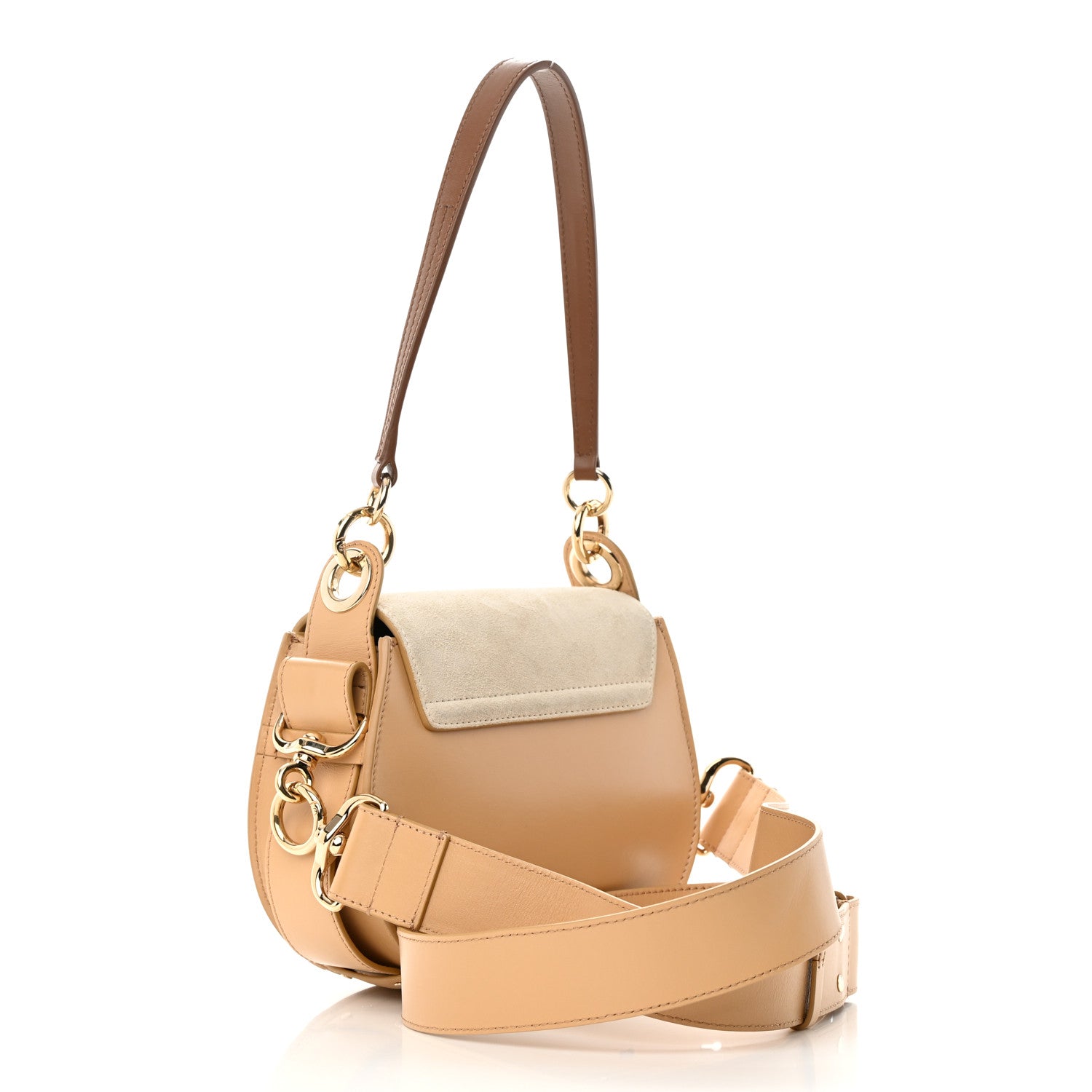 Chloe Calfskin Suede Small Tess Bag Soft Tan 3 of 22