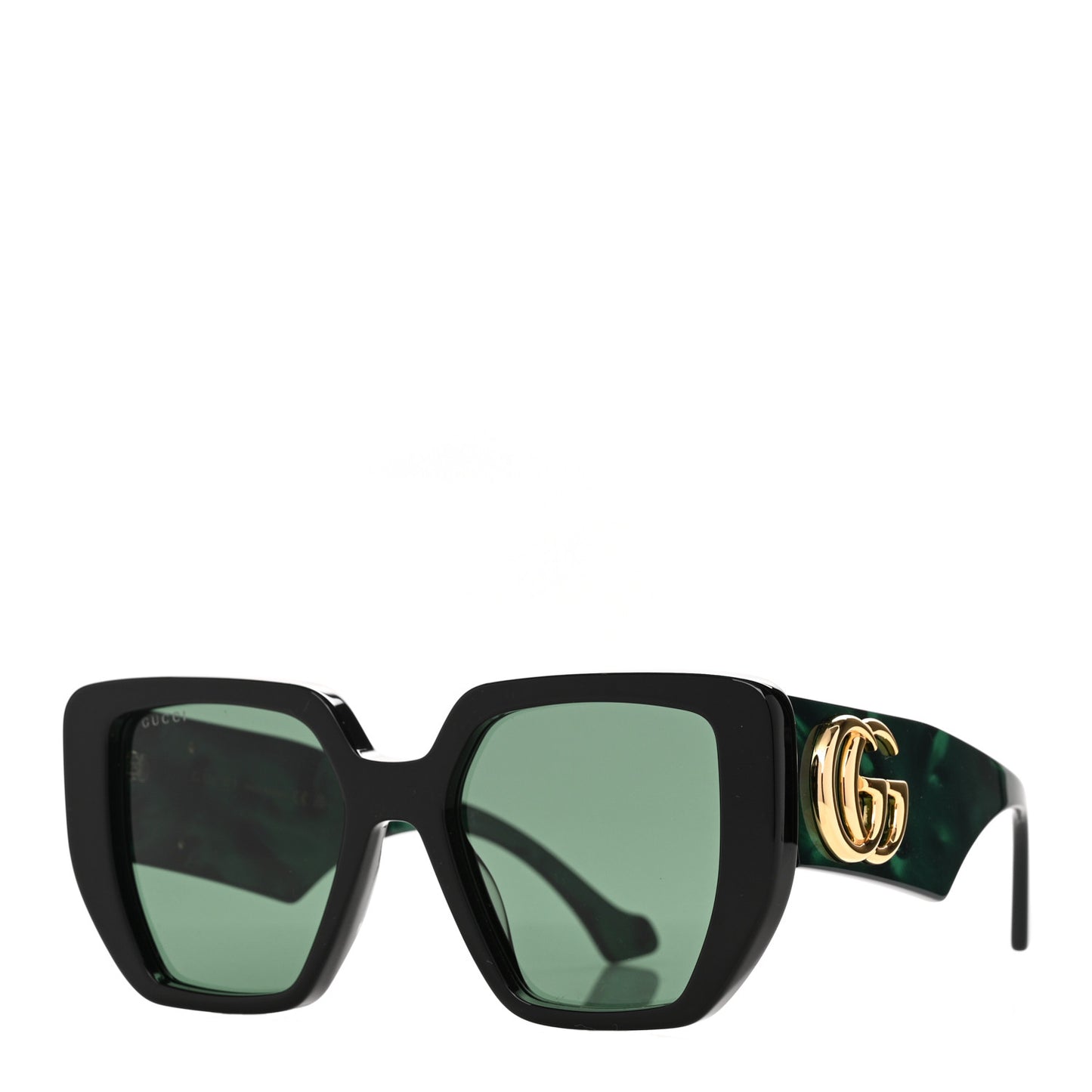 Acetate Square Frame Sunglasses GG0956S Green Black