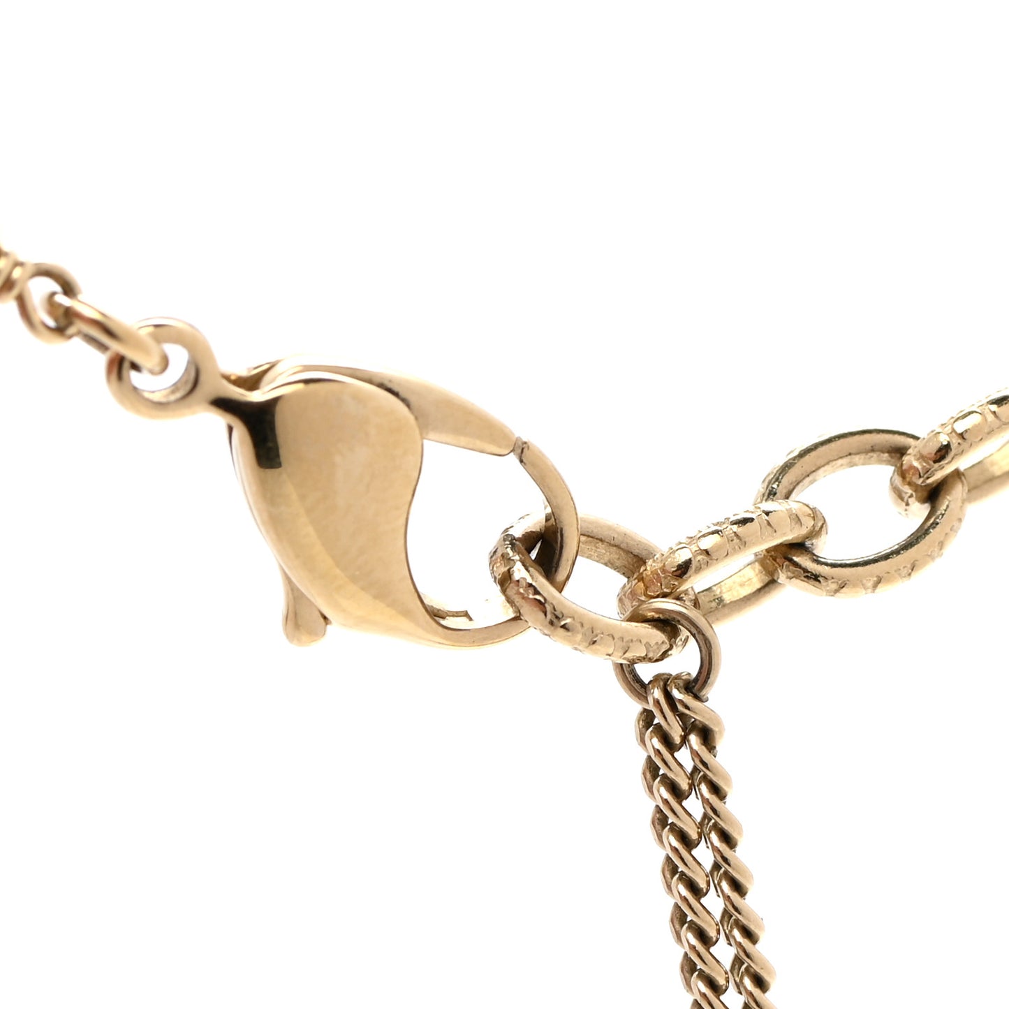 Pearl Resin Twisted CC Necklace Gold