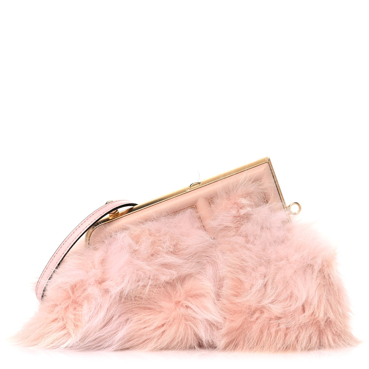 Fendi Fox Fur Shiny Nappa Small Fendi First Dizzie Light Rose