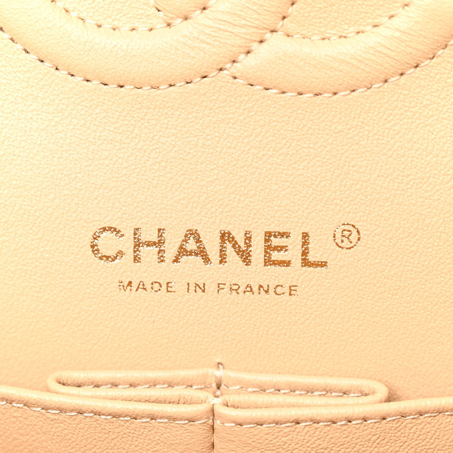 Caviar Quilted Medium Double Flap Beige